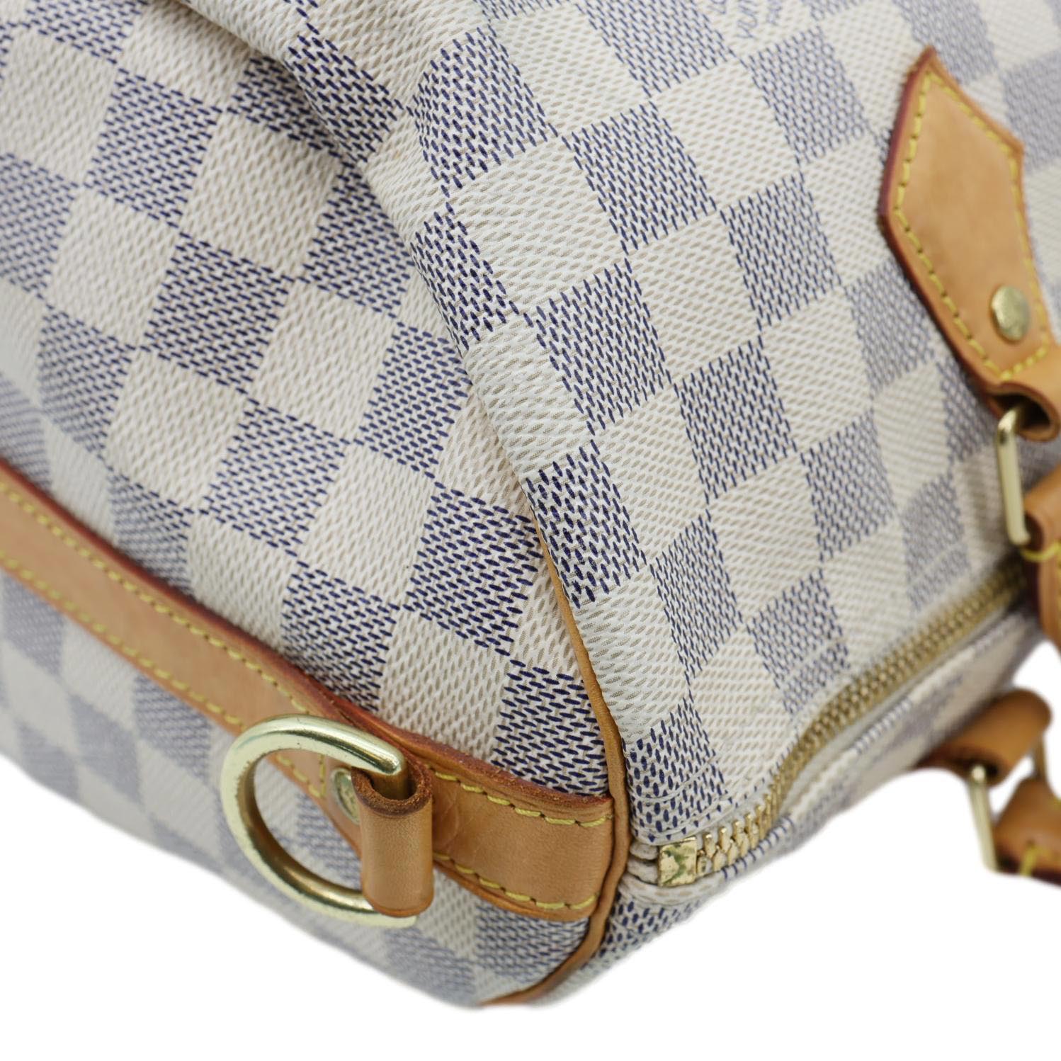 LOUIS VUITTON Speedy 30 Damier Azur Shoulder Bag White - Image 6
