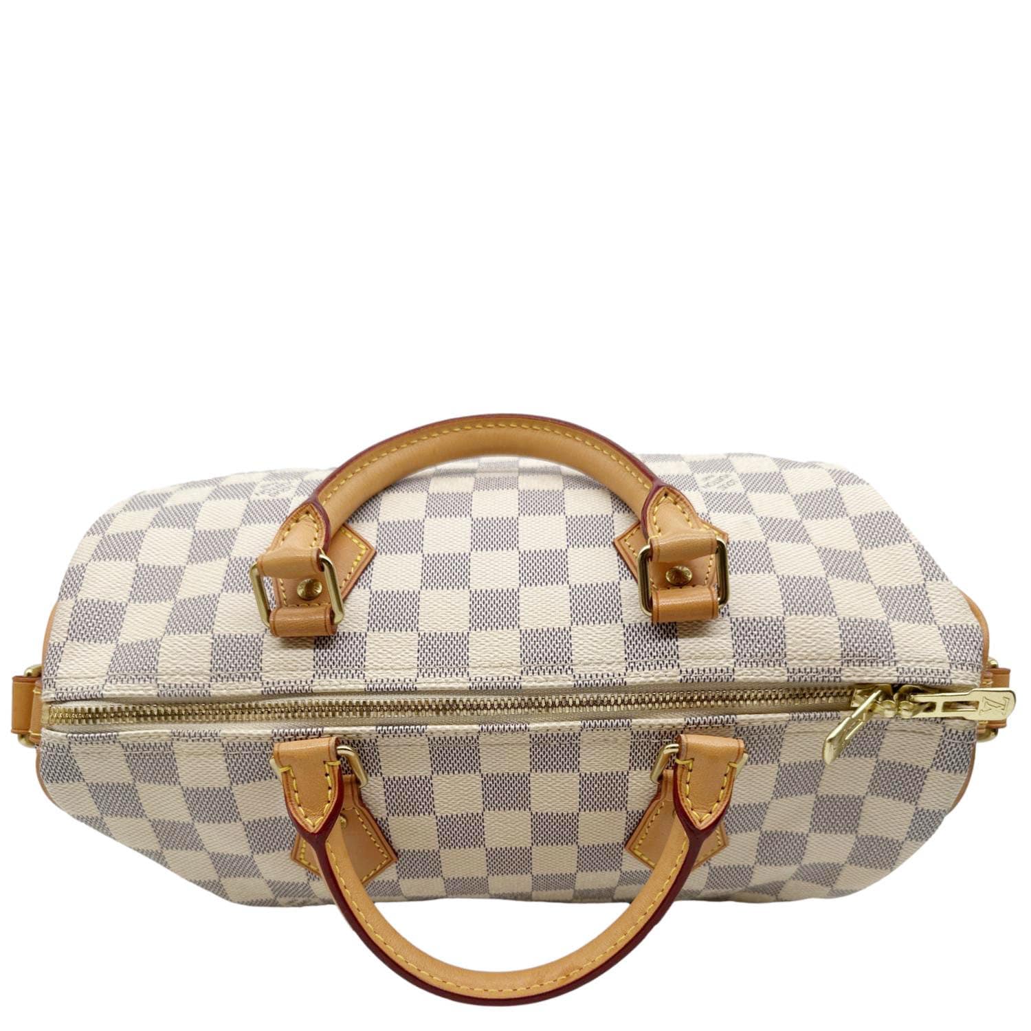 LOUIS VUITTON Speedy 30 Damier Azur Shoulder Bag White - Image 4