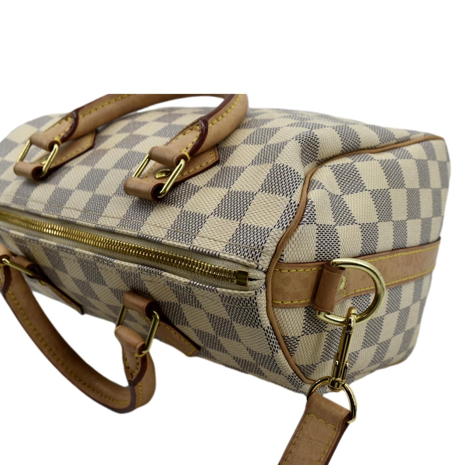LOUIS VUITTON Speedy 25 Bandouliere Damier Azur Shoulder Bag White - Image 6