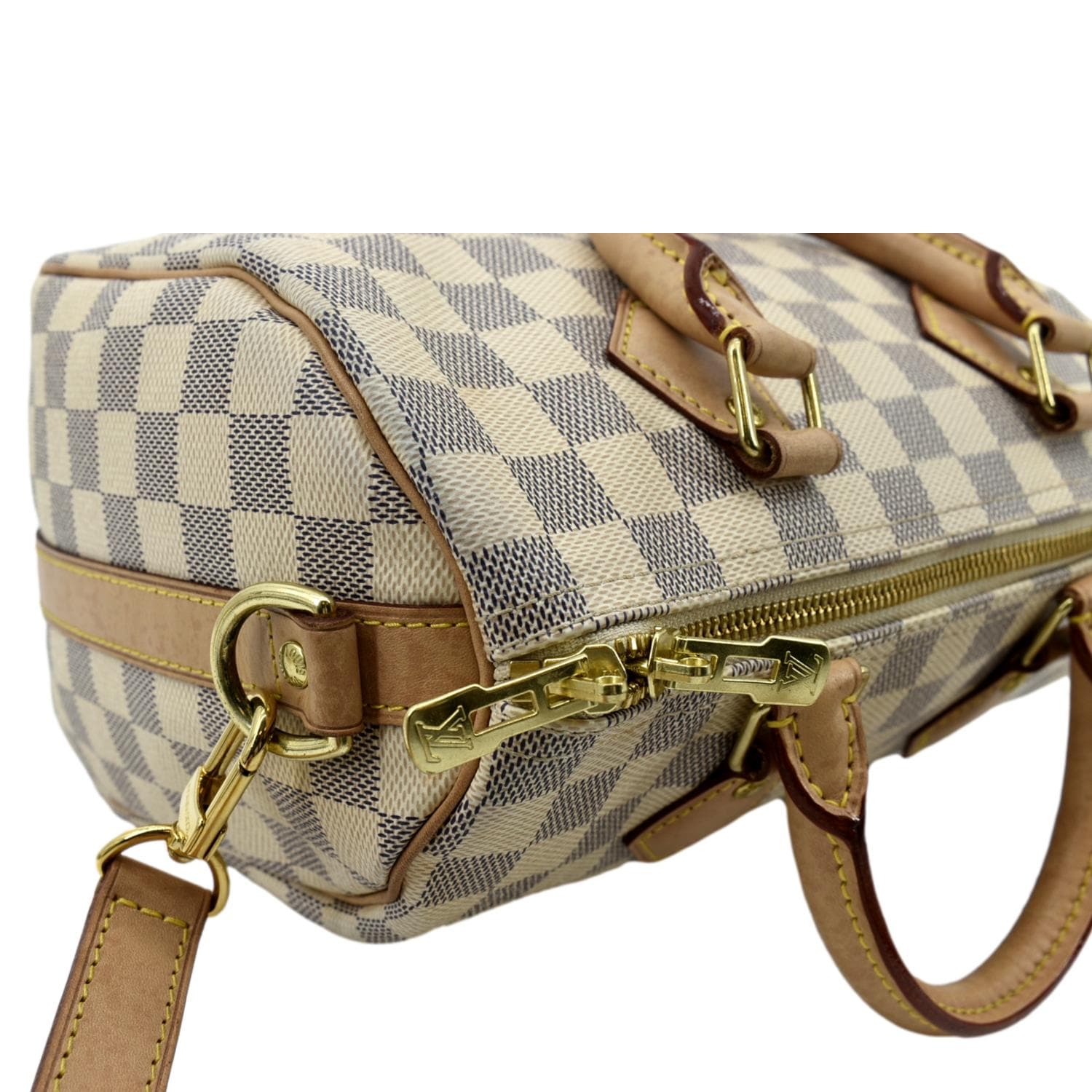 LOUIS VUITTON Speedy 25 Bandouliere Damier Azur Shoulder Bag White - Image 7