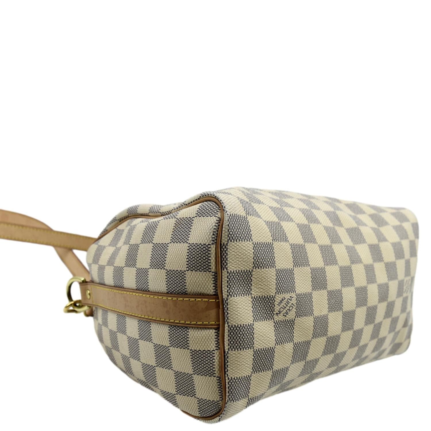 LOUIS VUITTON Speedy 25 Bandouliere Damier Azur Shoulder Bag White - Image 9