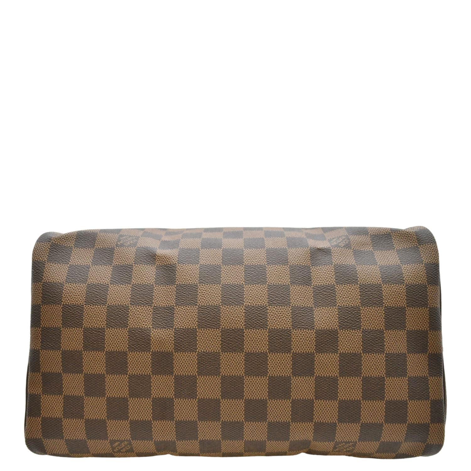 LOUIS VUITTON Speedy 30 Bandouliere Damier Ebene Satchel Bag Brown - Image 10
