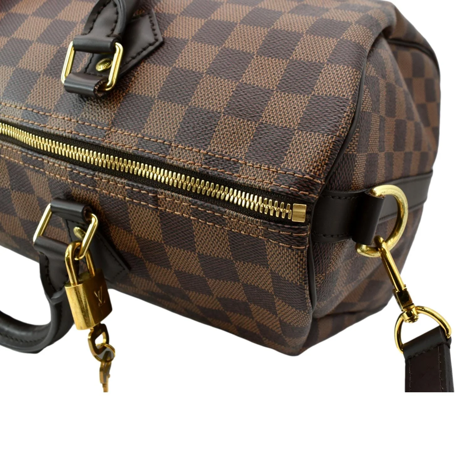 LOUIS VUITTON Speedy 35 Bandouliere Damier Ebene Shoulder Bag Brown - Image 5