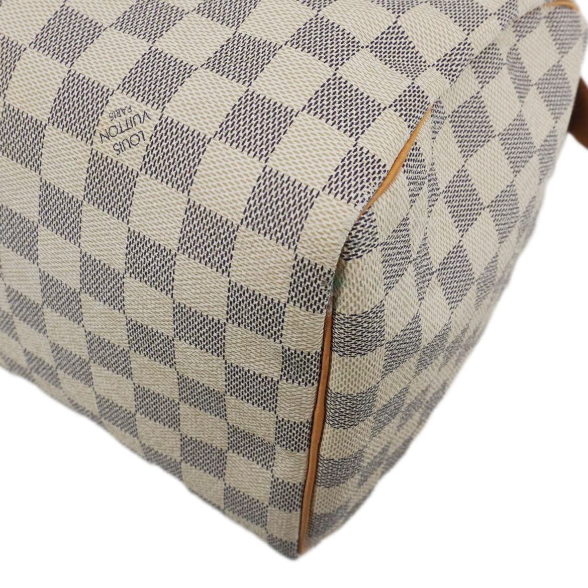 LOUIS VUITTON Speedy 30 Damier Azur Shoulder Bag White - Image 7