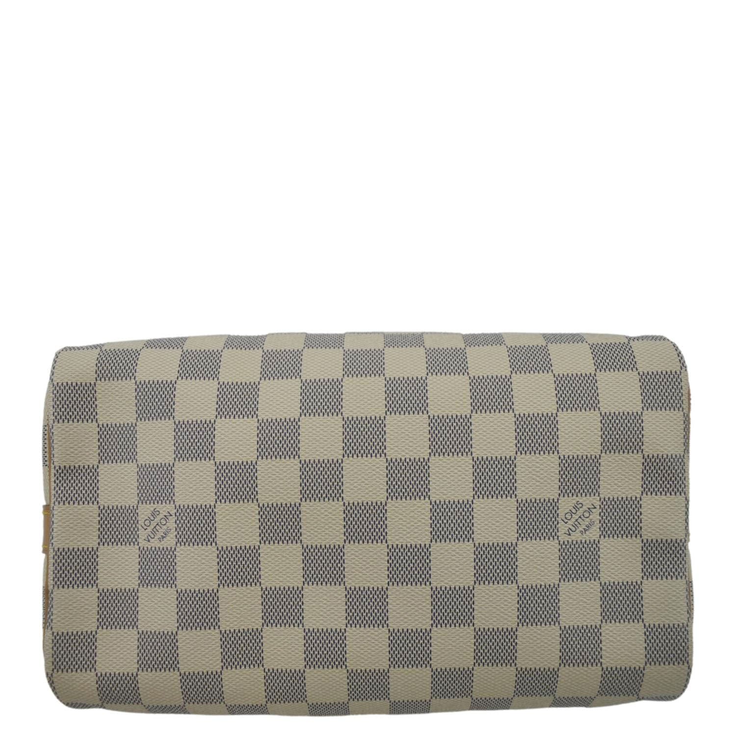 LOUIS VUITTON Speedy 25 Bandouliere Damier Azur Satchel Bag White - Image 10