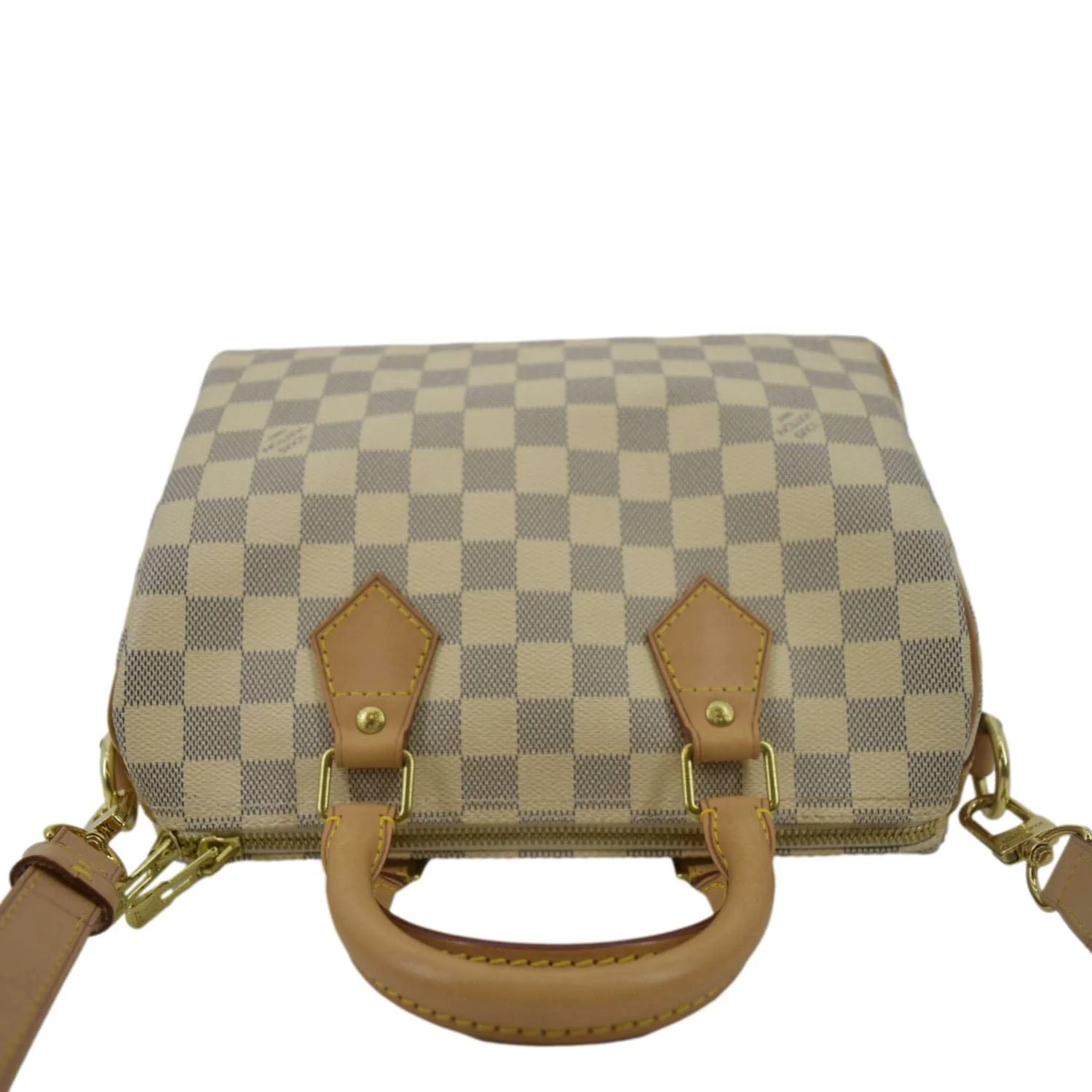 LOUIS VUITTON Speedy 25 Bandouliere Damier Azur Satchel Bag White - Image 5
