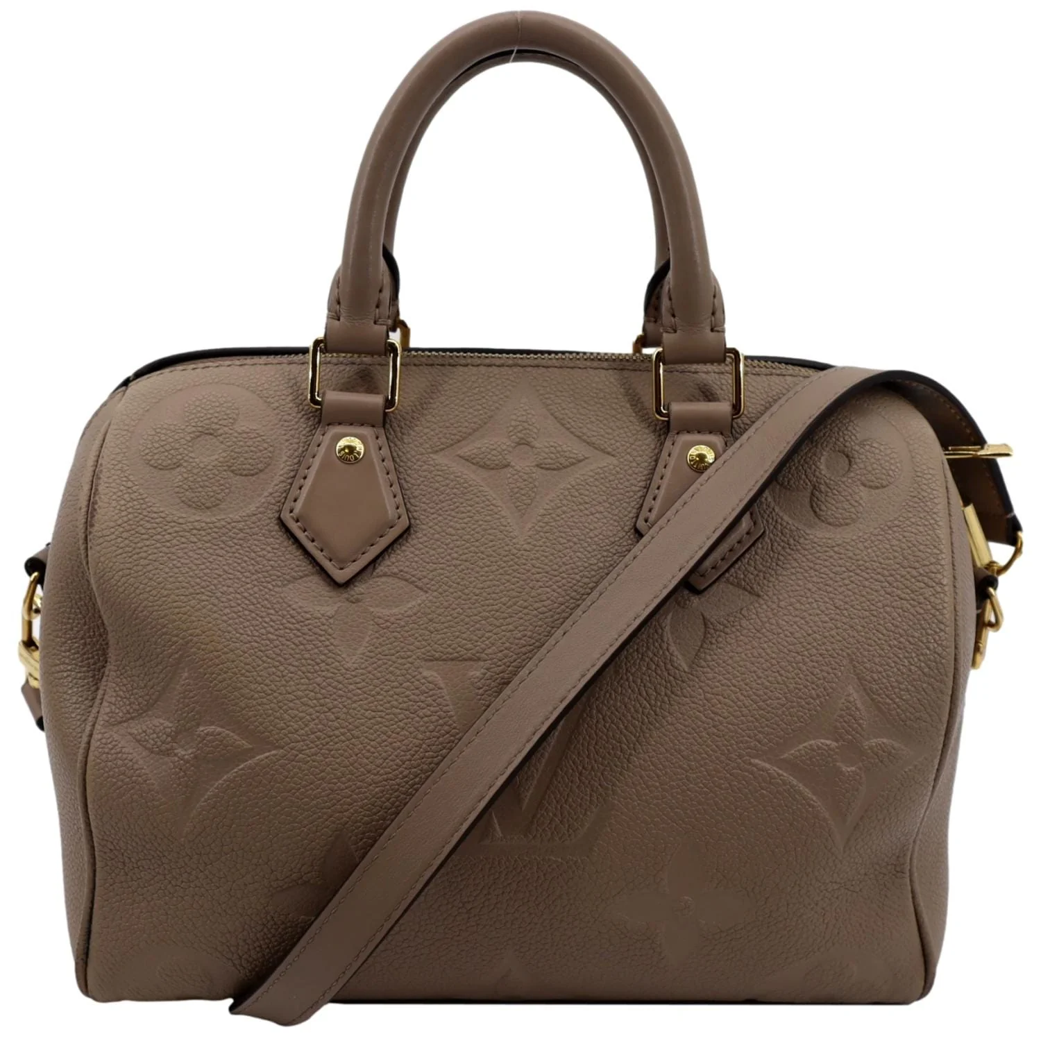 LOUIS VUITTON Speedy 25 Bandouliere Monogram Empreinte Shoulder Bag Tourterelle