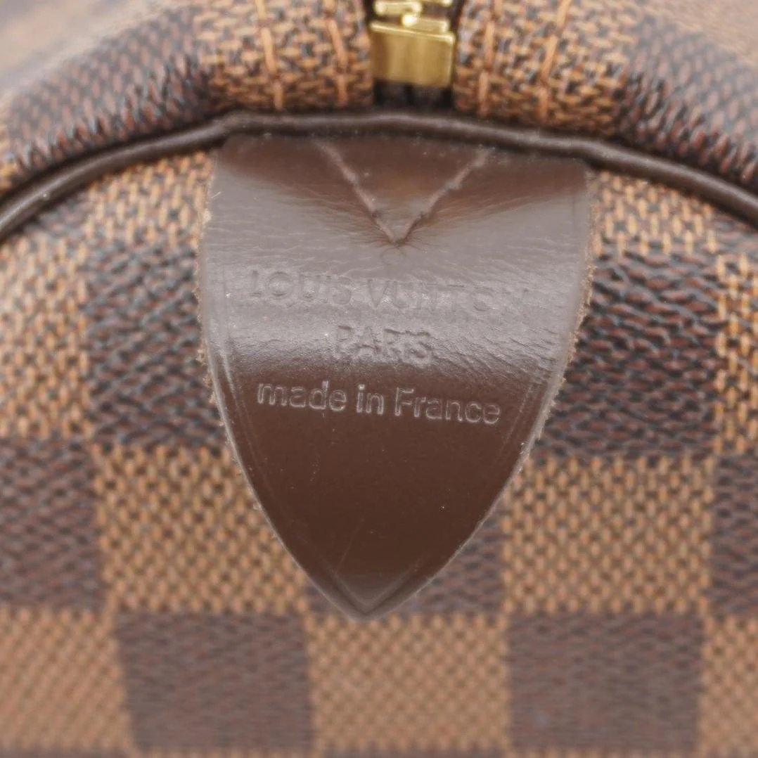 LOUIS VUITTON Speedy 30 Damier Ebene Satchel Bag Brown - Image 14