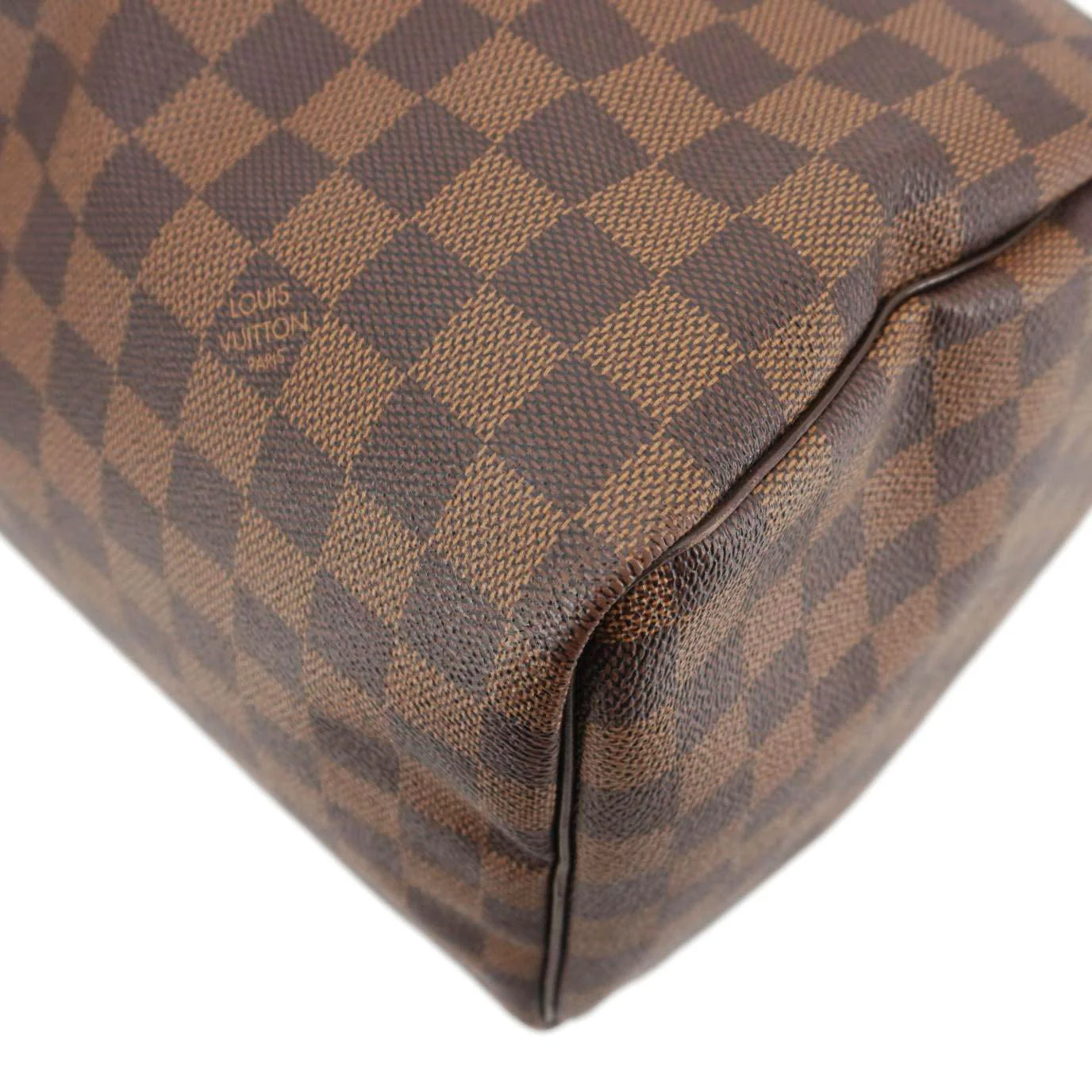 LOUIS VUITTON Speedy 30 Damier Ebene Satchel Bag Brown - Image 9