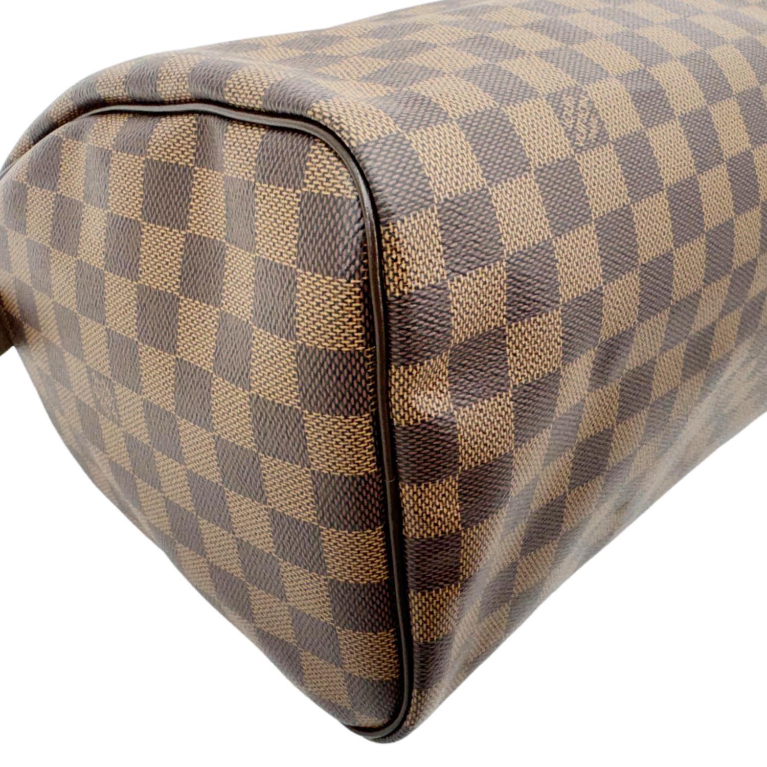 LOUIS VUITTON Speedy 30 Damier Ebene Satchel Bag Brown - Image 9