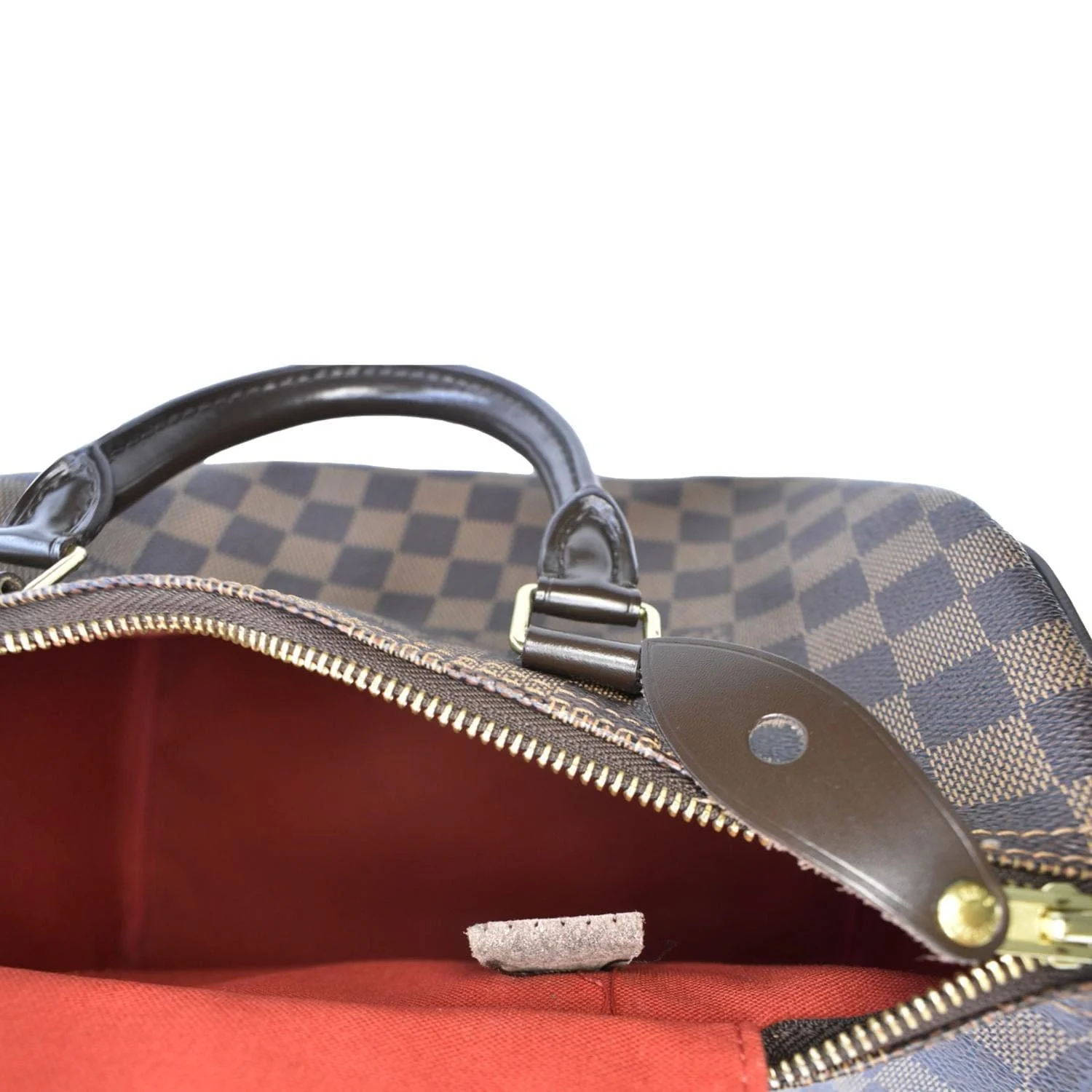 LOUIS VUITTON Speedy 30 Damier Ebene Satchel Bag Brown - Image 14