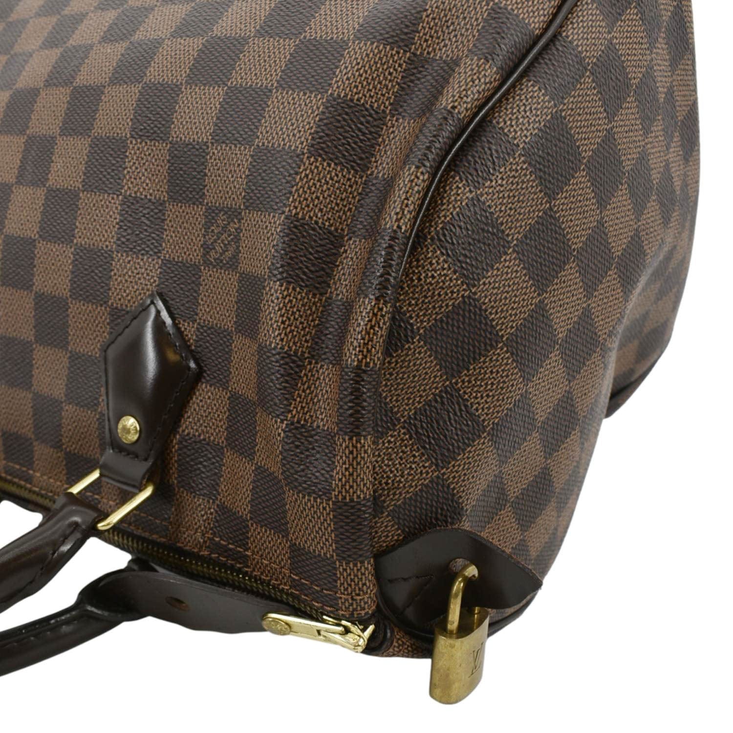 LOUIS VUITTON Speedy 30 Damier Ebene Satchel Bag Brown - Image 6
