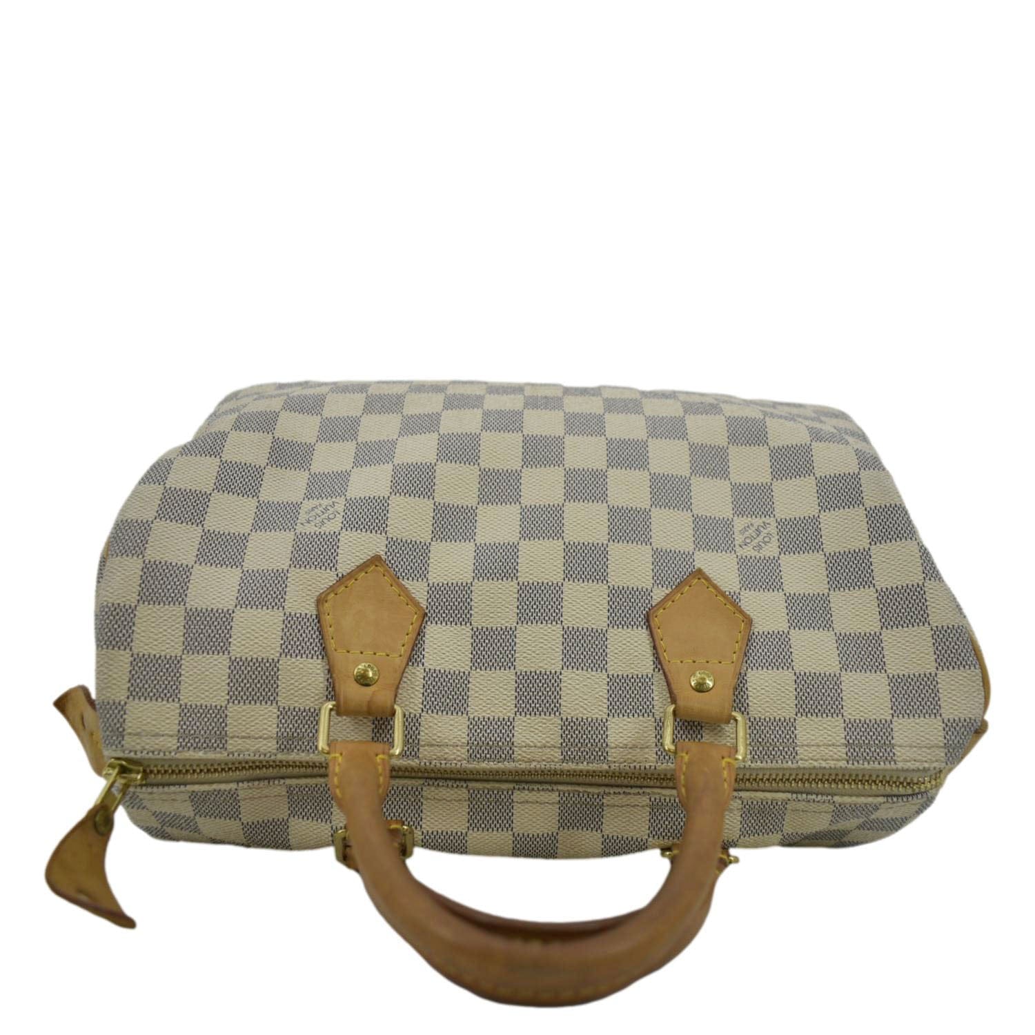 LOUIS VUITTON Speedy 30 Damier Azur Satchel Bag White - Image 4