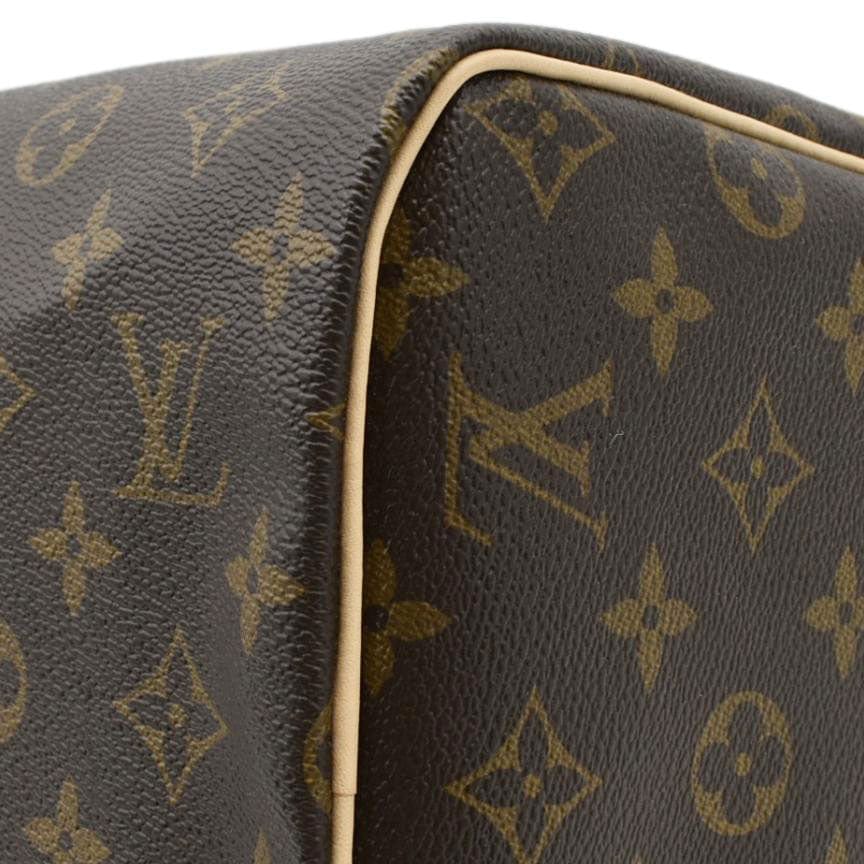 LOUIS VUITTON Speedy 30 Monogram Canvas Satchel Bag Brown - Image 8