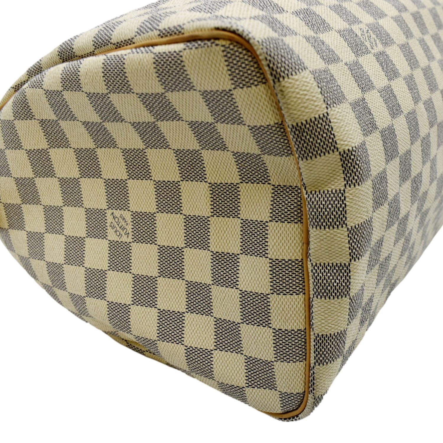LOUIS VUITTON Speedy 35 Damier Azur Satchel Bag White - Image 8