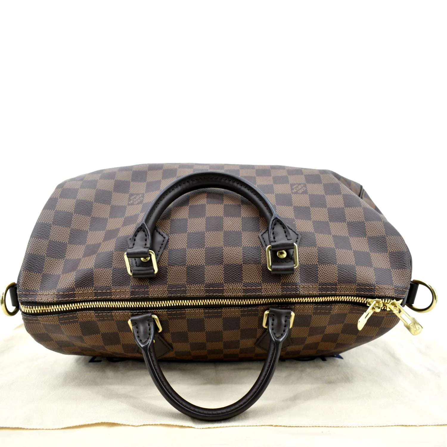 LOUIS VUITTON Speedy 35 Bandouliere Damier Ebene Shoulder Bag Brown - Image 4