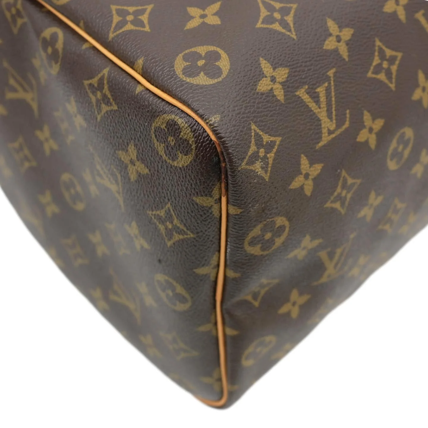 LOUIS VUITTON Speedy 35 Monogram Canvas Satchel Bag Brown - Image 7