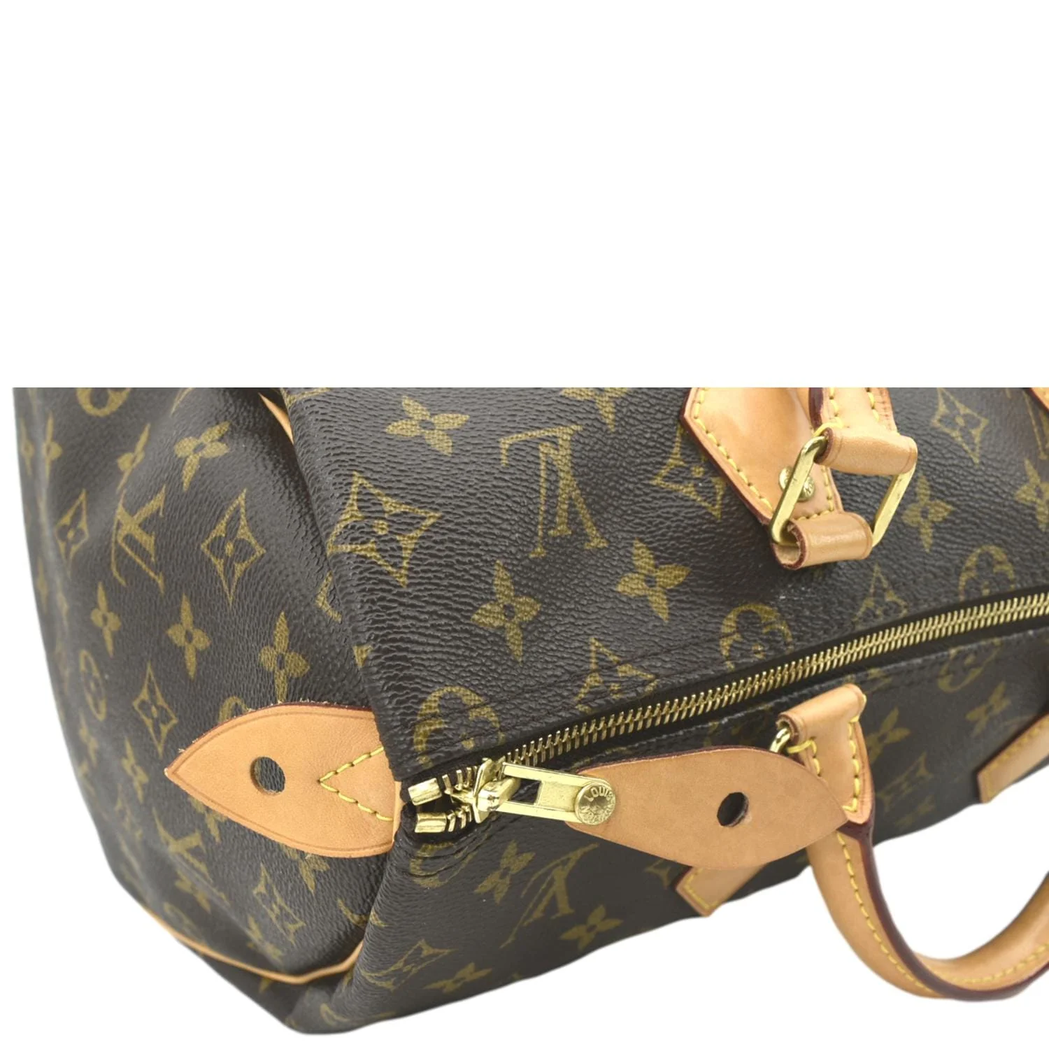 LOUIS VUITTON Speedy 35 Monogram Canvas Satchel Bag Brown - Image 5
