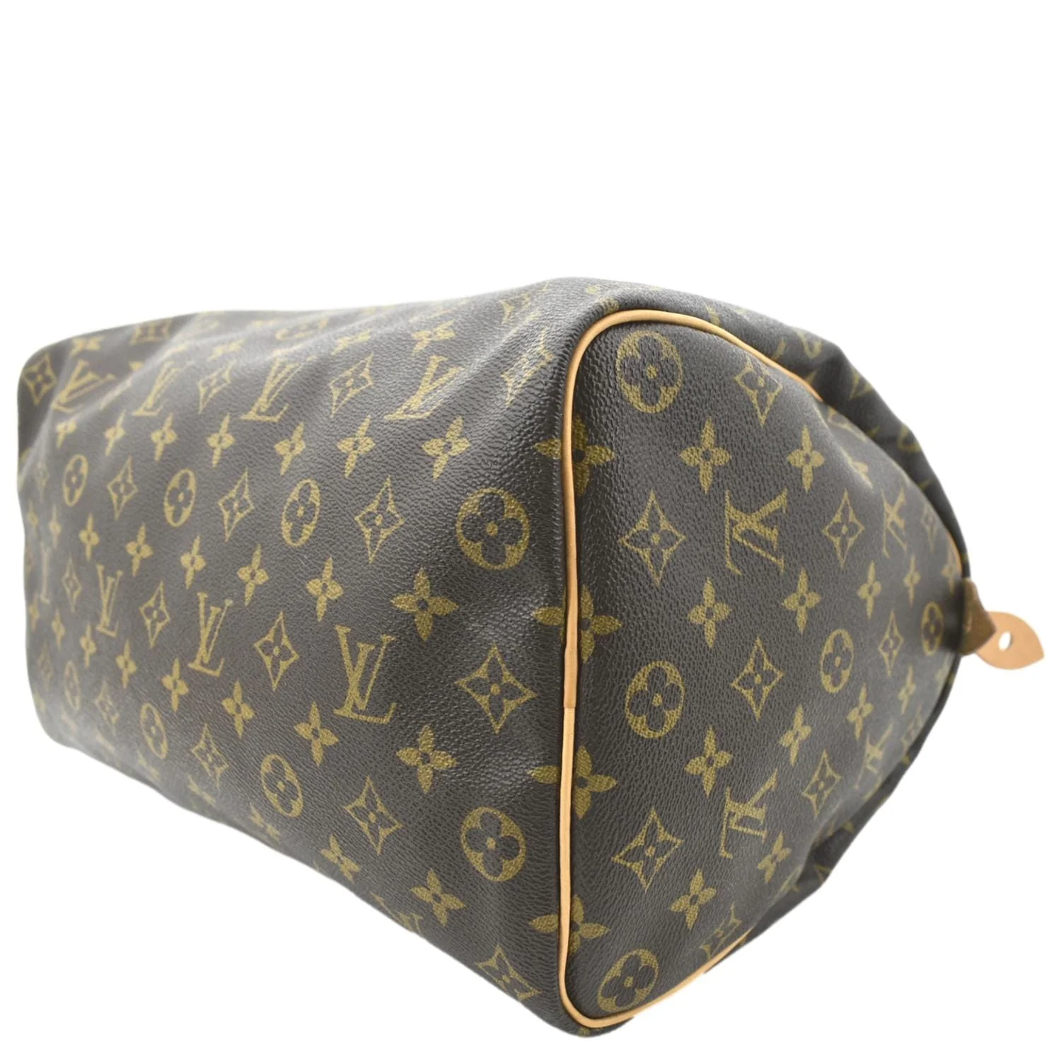 LOUIS VUITTON Speedy 35 Monogram Canvas Satchel Bag Brown - Image 7