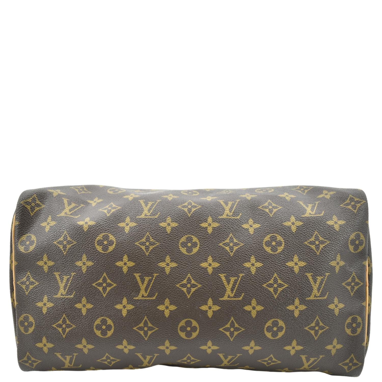 LOUIS VUITTON Speedy 35 Monogram Canvas Satchel Bag Brown - Image 9