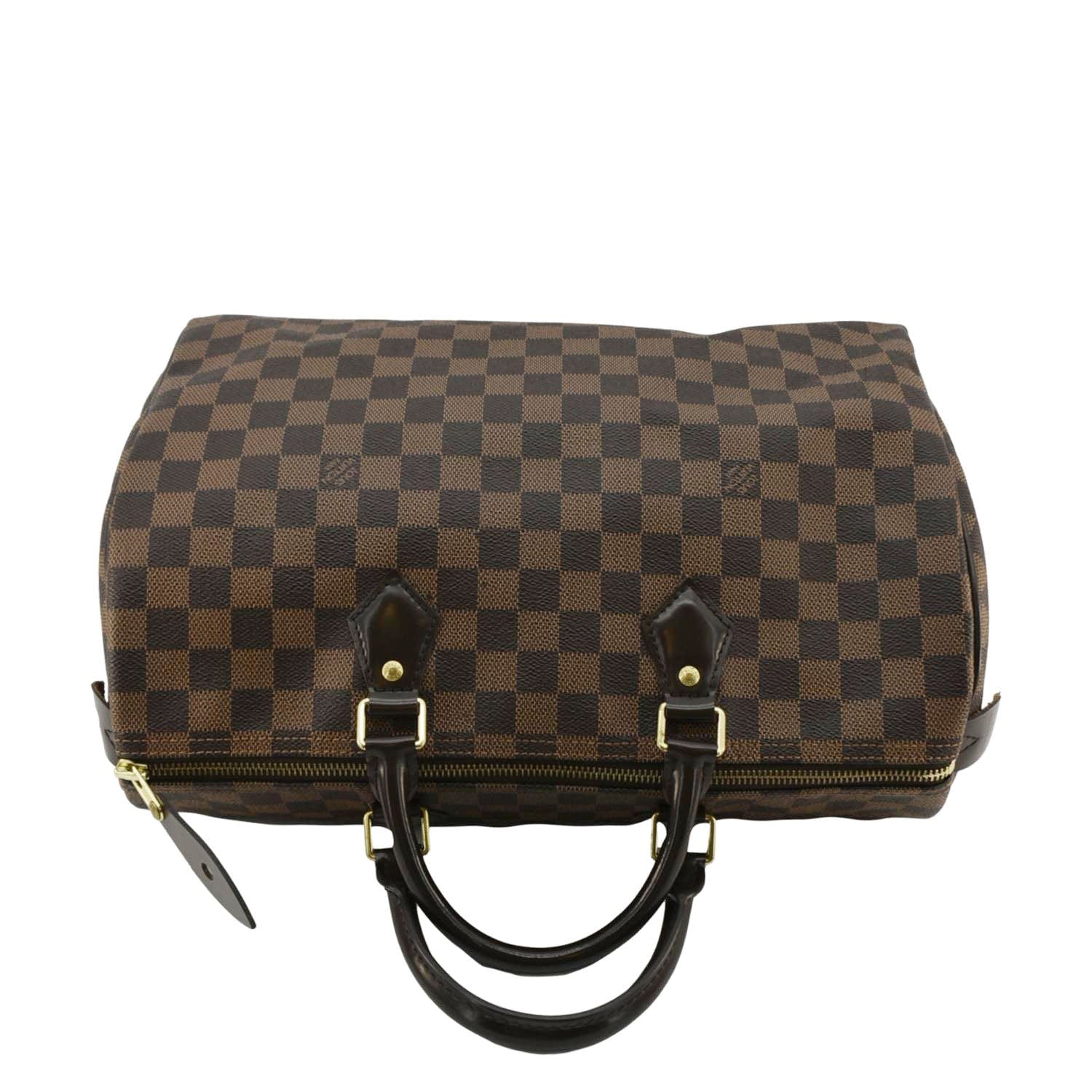 LOUIS VUITTON Speedy 35 Damier Ebene Satchel Bag Brown - Image 5