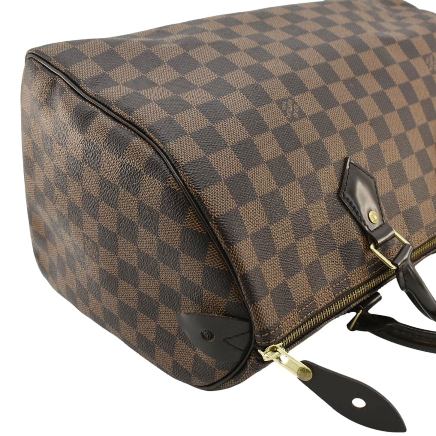 LOUIS VUITTON Speedy 35 Damier Ebene Satchel Bag Brown - Image 6