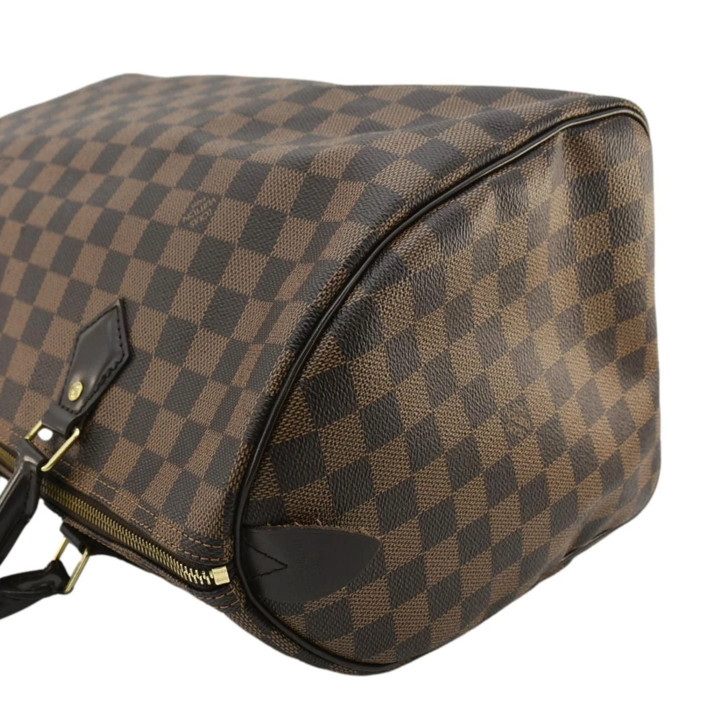 LOUIS VUITTON Speedy 35 Damier Ebene Satchel Bag Brown - Image 7