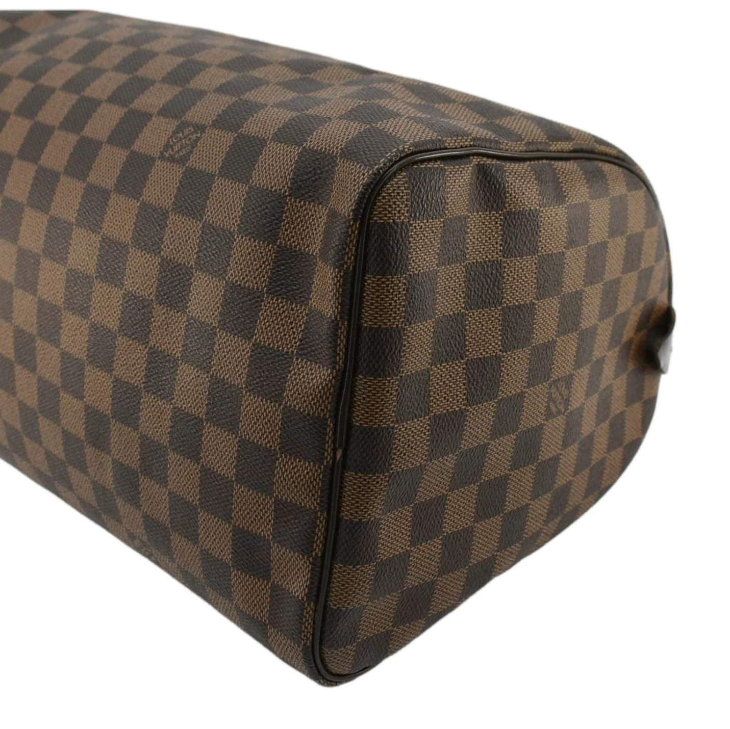 LOUIS VUITTON Speedy 35 Damier Ebene Satchel Bag Brown - Image 8