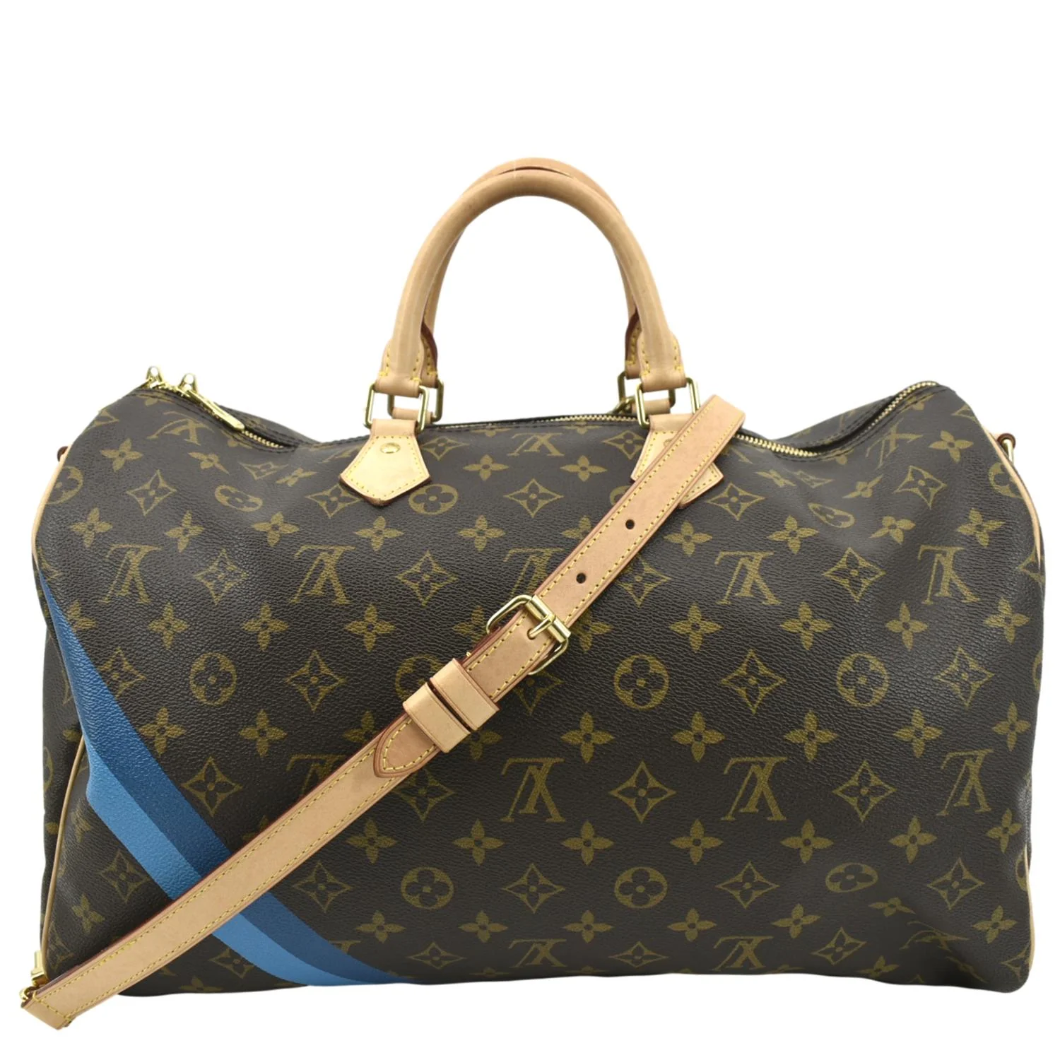 LOUIS VUITTON Speedy 40 Bandouliere Heritage Monogram Canvas Travel Bag Brown - Image 3