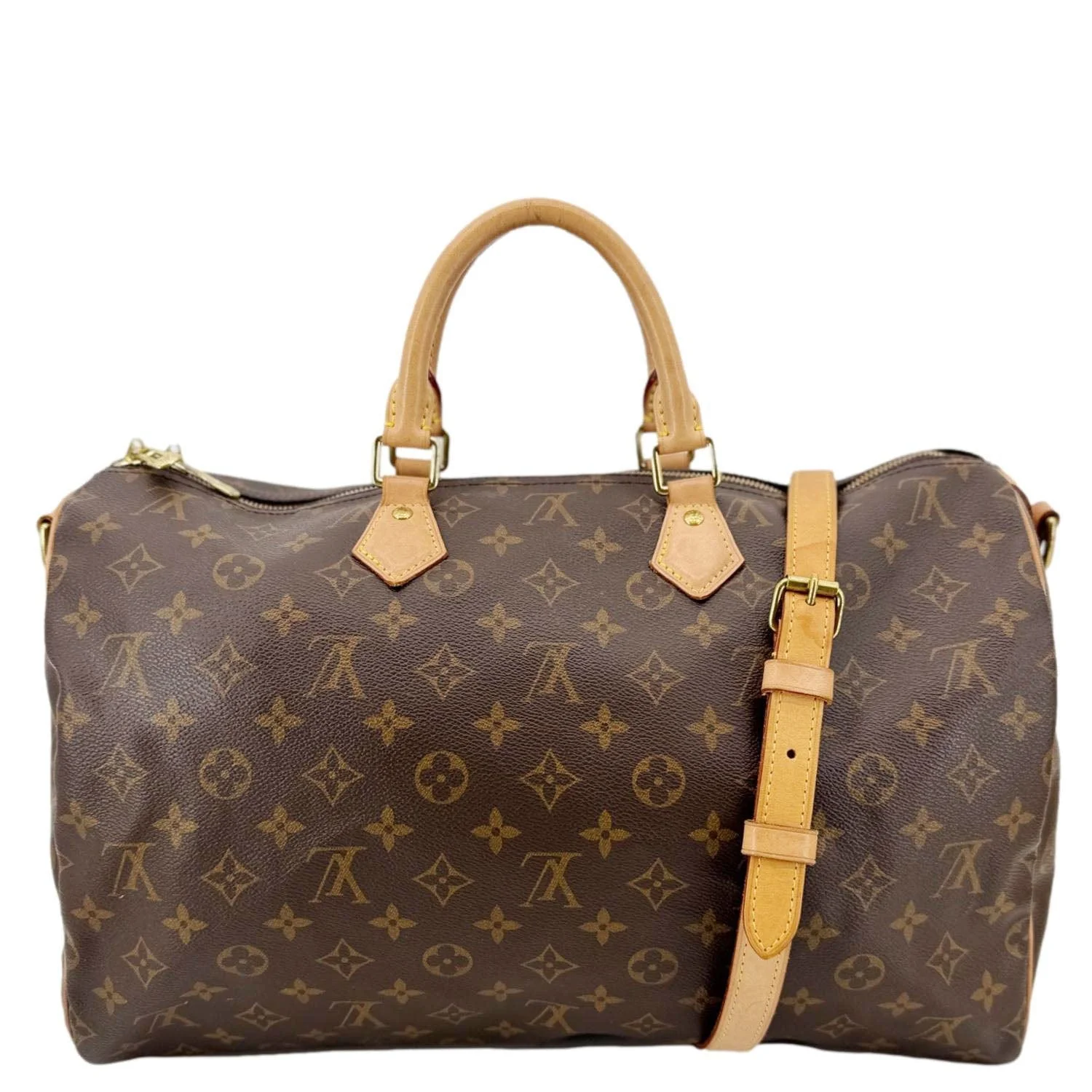 LOUIS VUITTON Speedy 40 Bandouliere Monogram Canvas Shoulder Bag Brown - Image 3