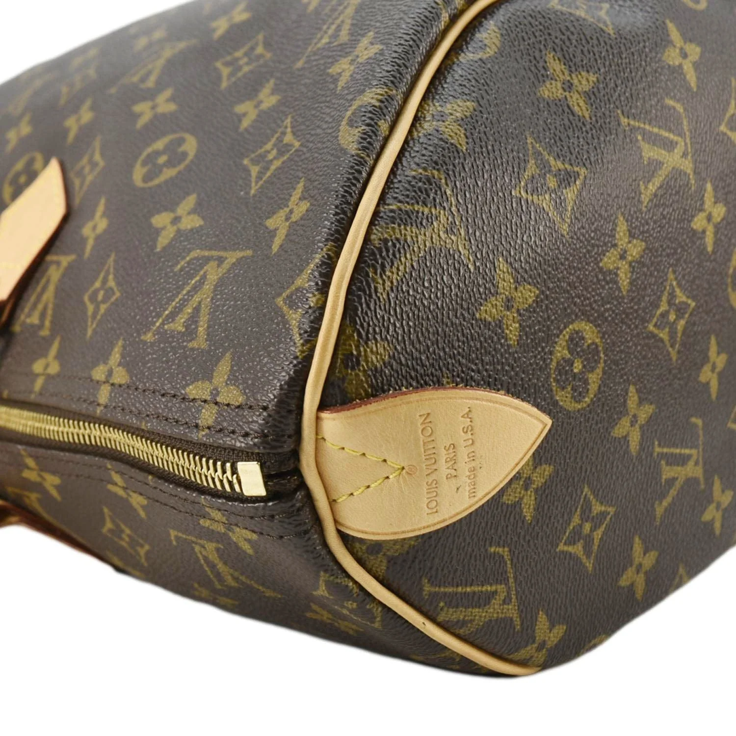 LOUIS VUITTON Speedy 40 Monogram Canvas Satchel Bag Brown - Image 6
