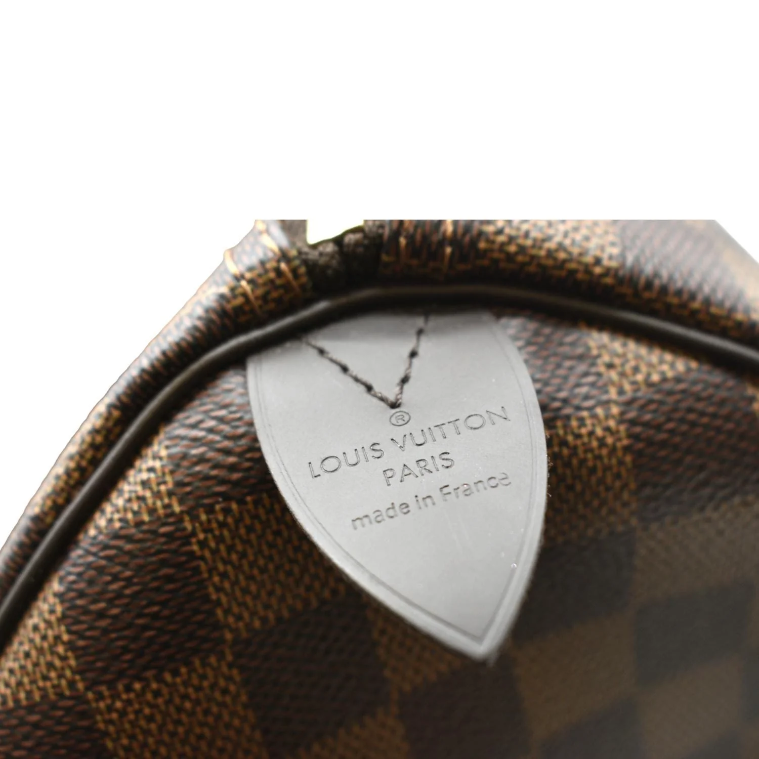 LOUIS VUITTON Speedy 35 Damier Ebene Satchel Bag Brown - Image 14