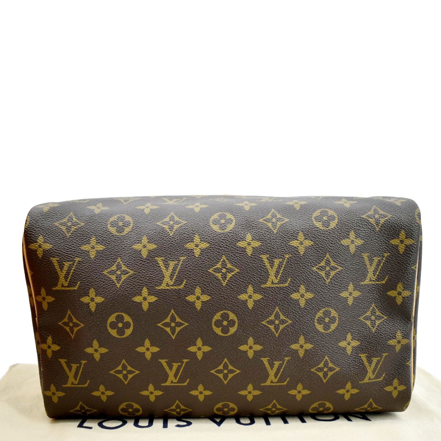 LOUIS VUITTON Speedy 30 Monogram Canvas Satchel Bag Brown - Image 9
