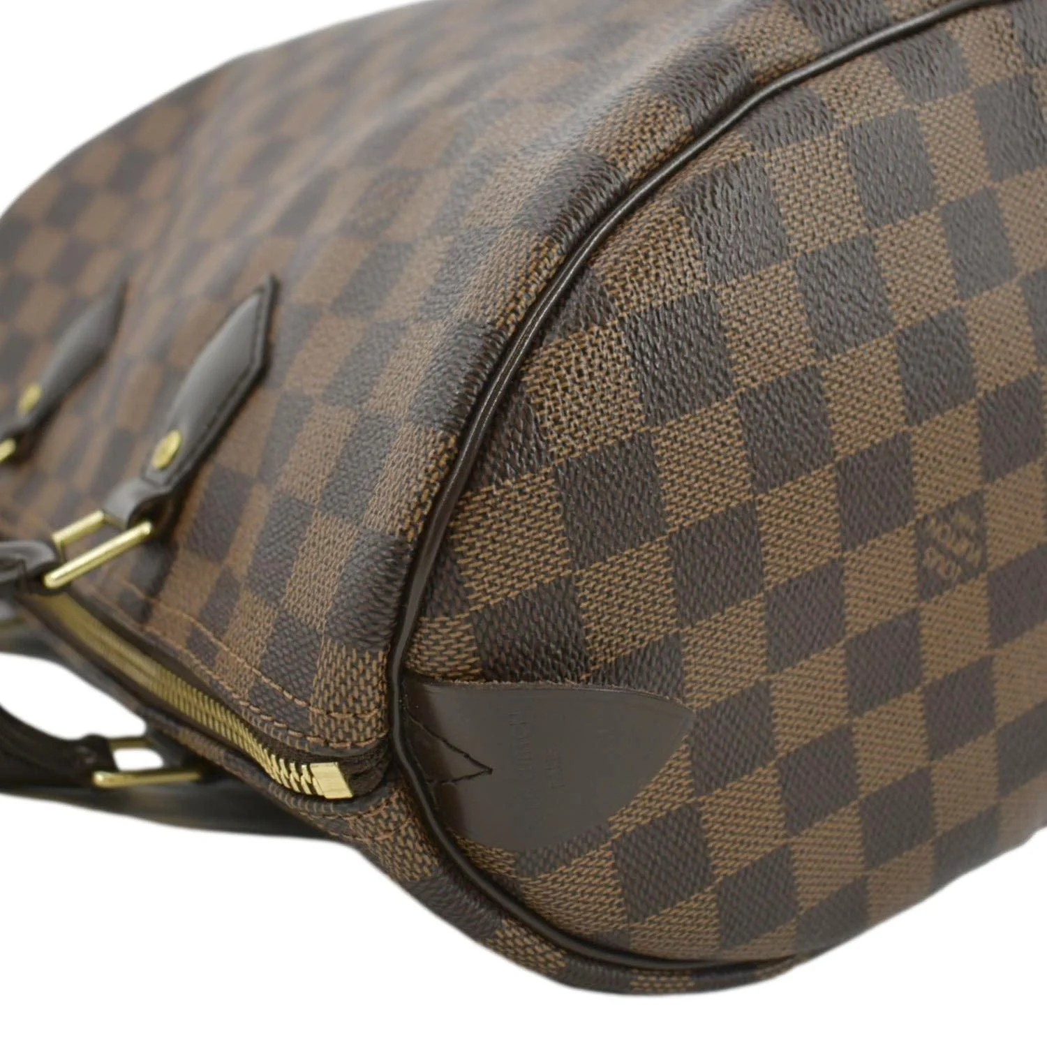 LOUIS VUITTON Speedy 30 Damier Ebene Satchel Bag Brown - Image 7