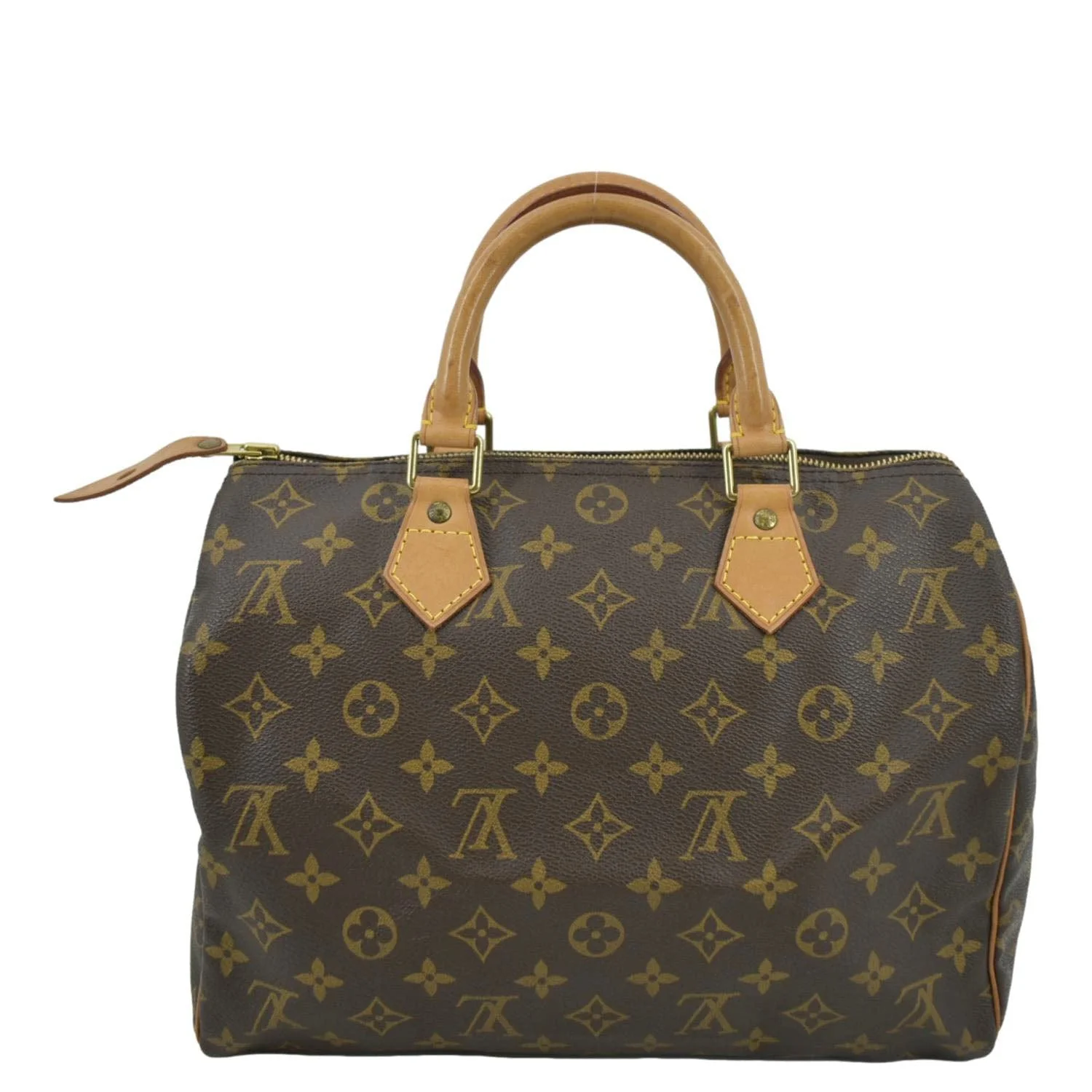 LOUIS VUITTON Speedy 30 Monogram Canvas Satchel Bag Brown - Image 3