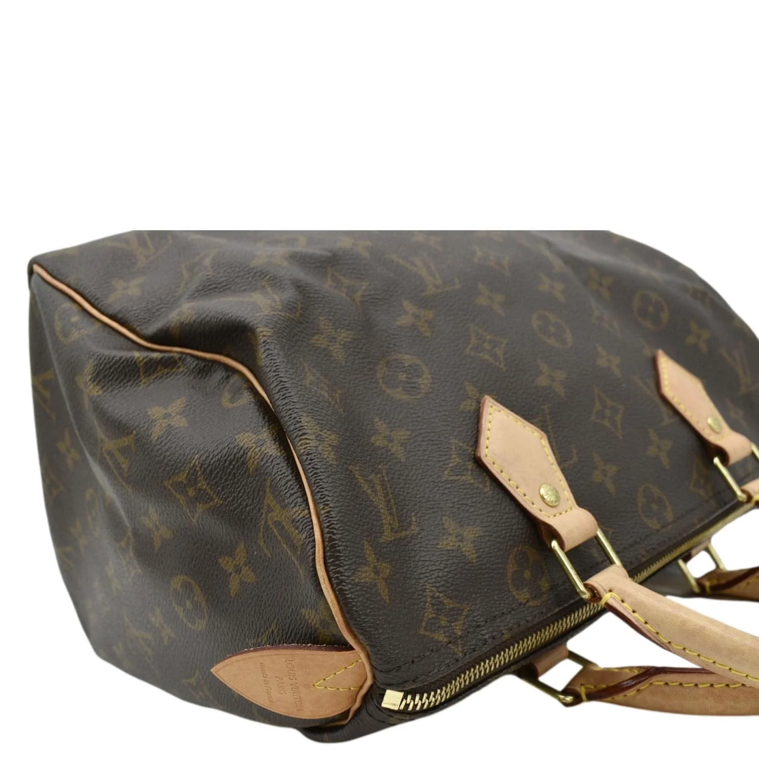 LOUIS VUITTON Speedy 30 Monogram Canvas Satchel Bag Brown - Image 6