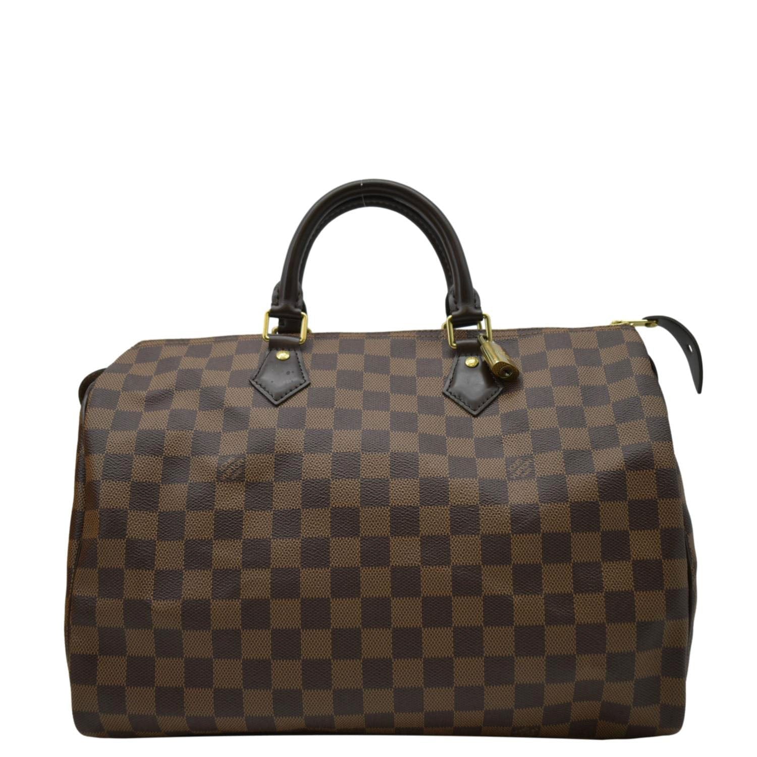 LOUIS VUITTON  Speedy 35 Damier Ebene Satchel Bag Brown