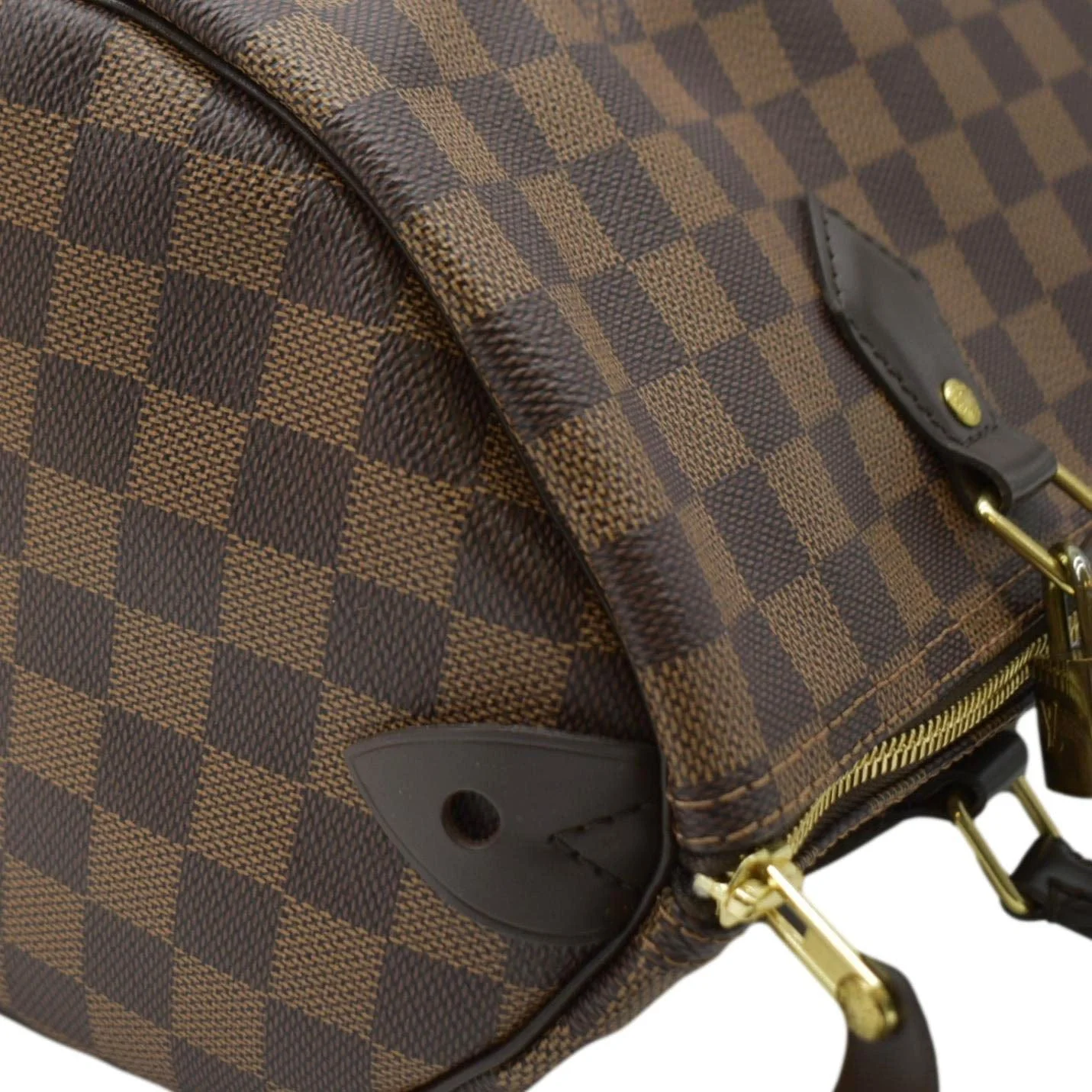 LOUIS VUITTON  Speedy 35 Damier Ebene Satchel Bag Brown - Image 5