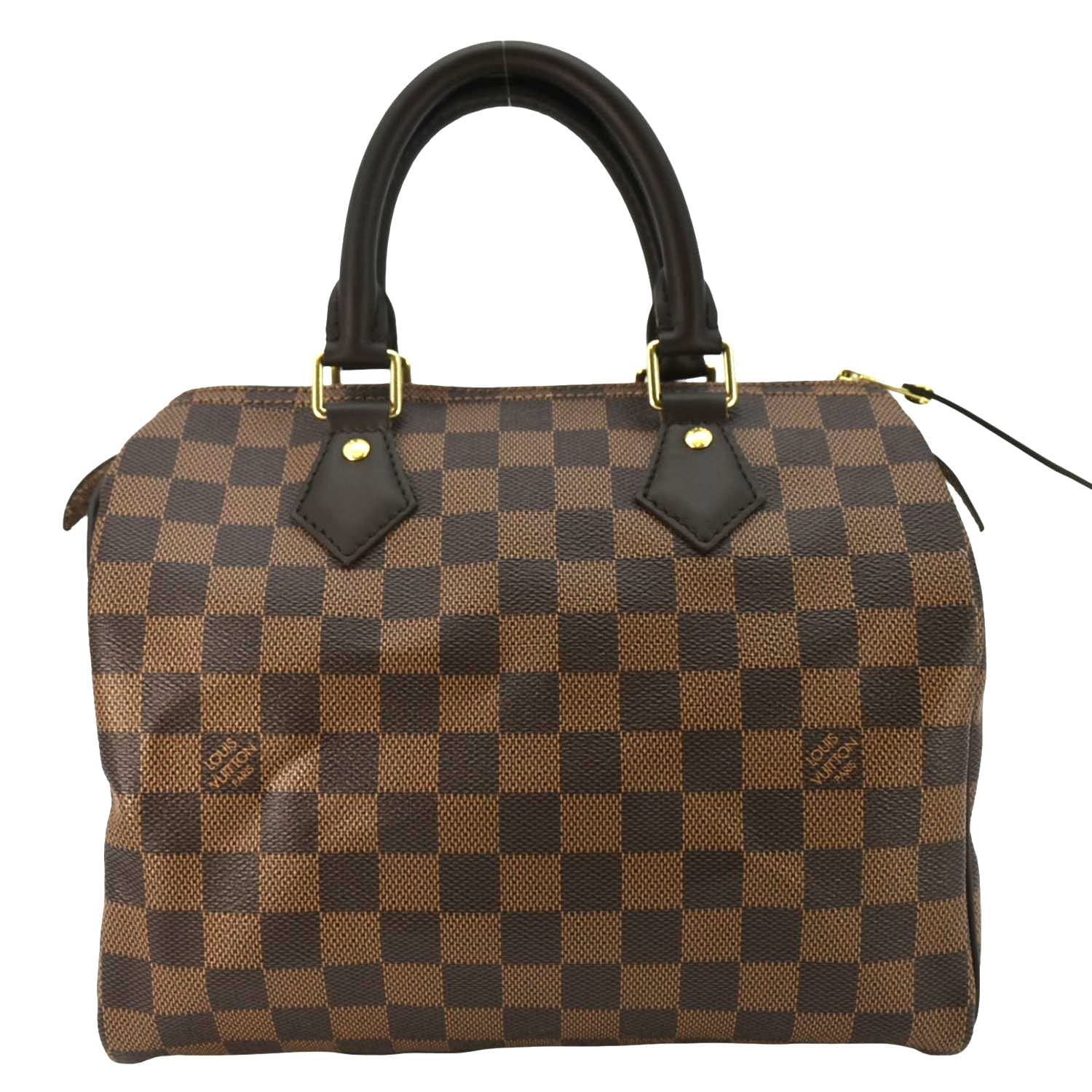 LOUIS VUITTON Speedy 25 Damier Ebene Satchel Bag Brown - Image 4