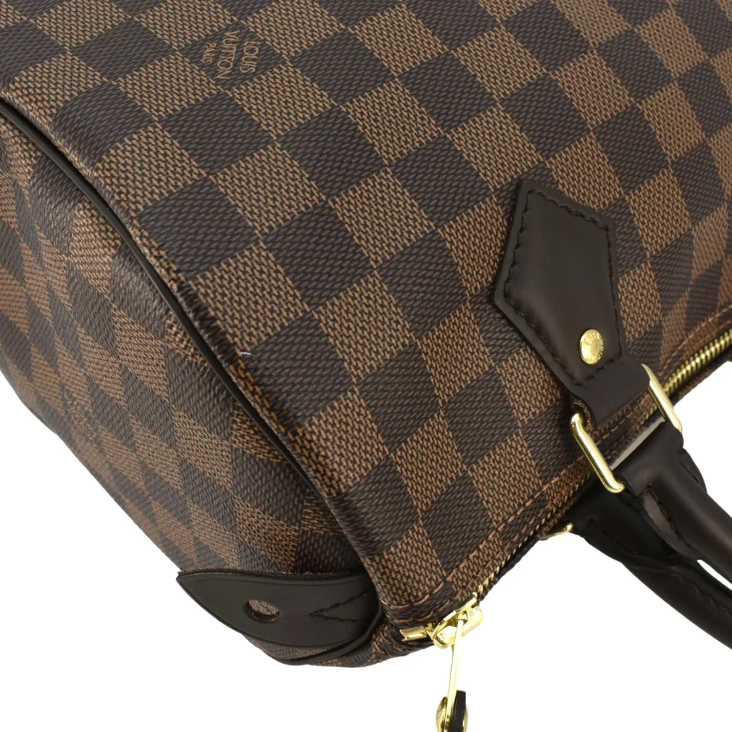 LOUIS VUITTON Speedy 25 Damier Ebene Satchel Bag Brown - Image 6