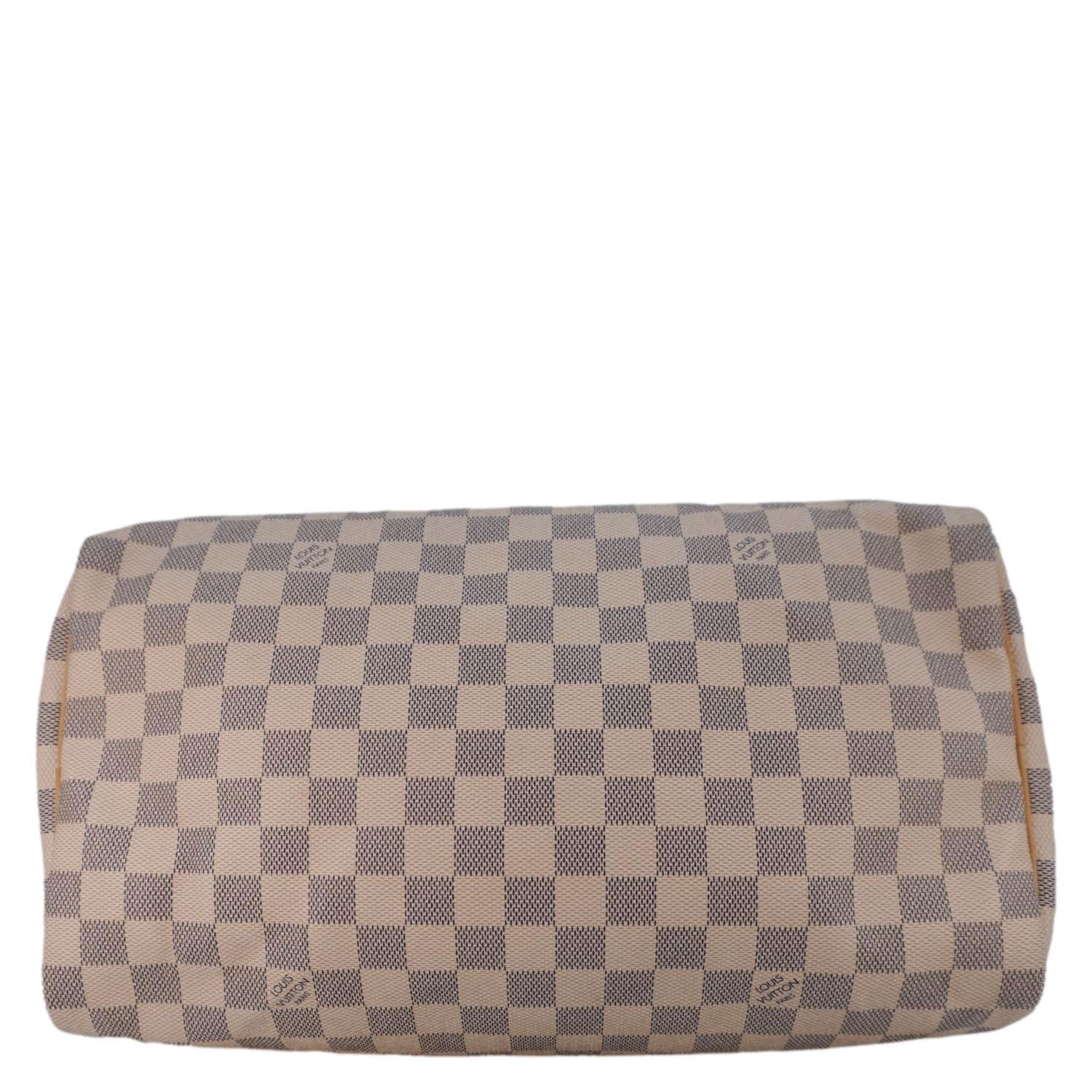 LOUIS VUITTON Speedy 35 Damier Azur Satchel Bag White - Image 9