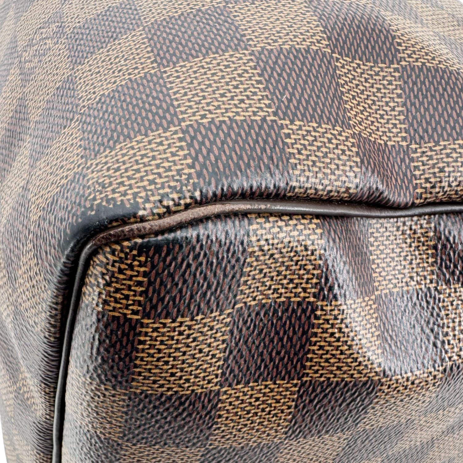 LOUIS VUITTON Speedy 30 Damier Ebene Satchel Bag Brown - Image 16
