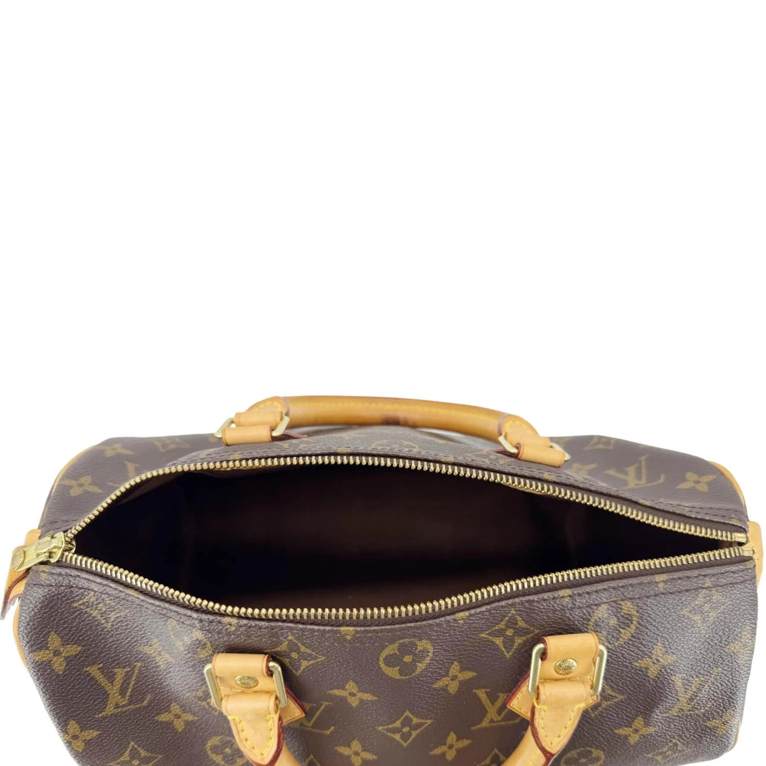 LOUIS VUITTON Speedy 30 Monogram Canvas Satchel Bag Brown - Image 13