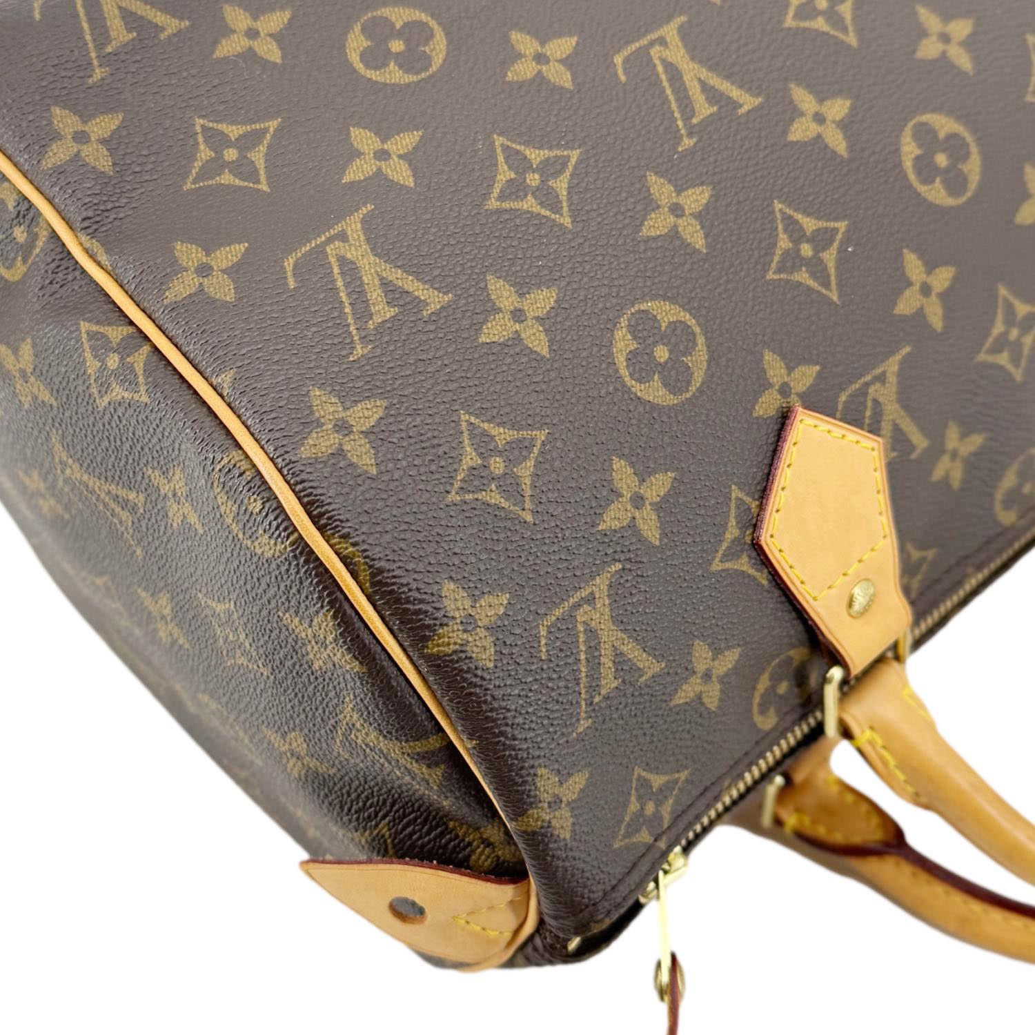 LOUIS VUITTON Speedy 30 Monogram Canvas Satchel Bag Brown - Image 7