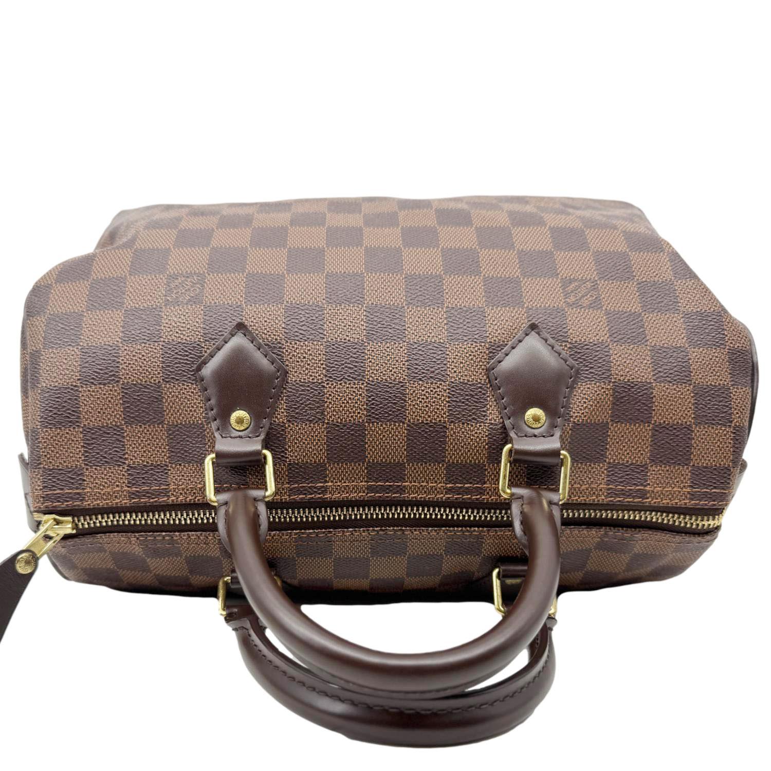 LOUIS VUITTON Speedy 30 Damier Ebene Satchel Bag Brown - Image 4