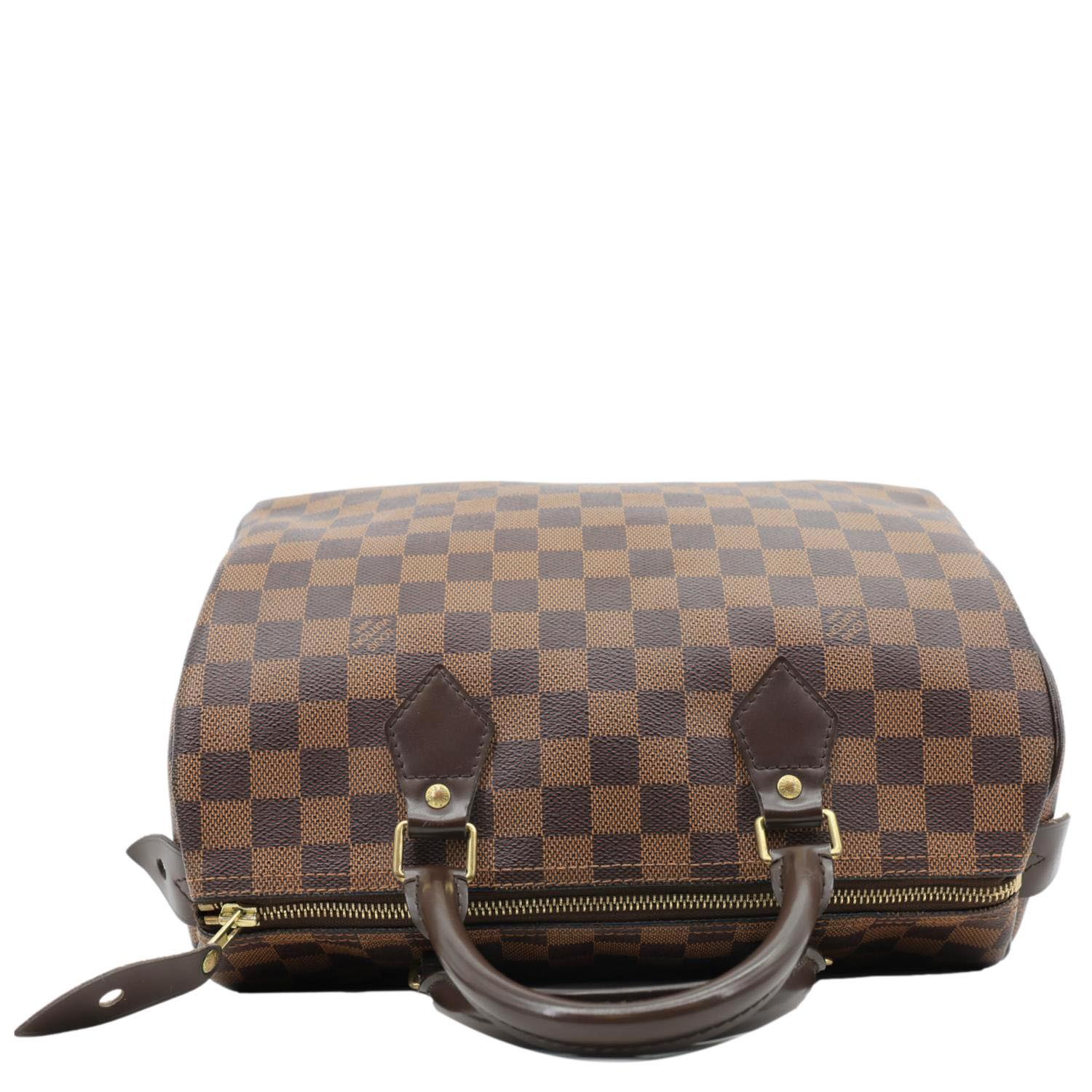 LOUIS VUITTON Speedy 30 Damier Ebene Satchel Bag Brown - Image 5