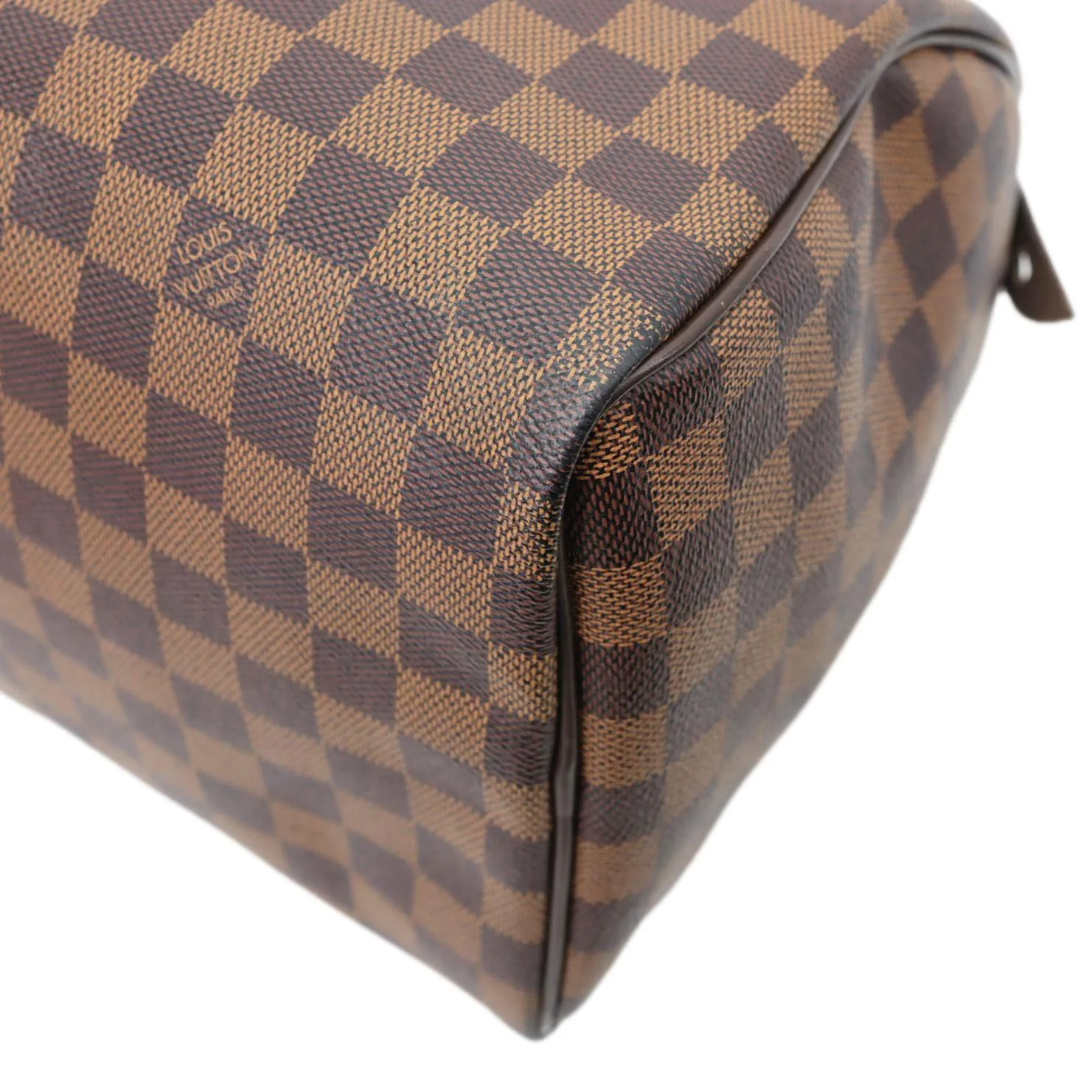 LOUIS VUITTON Speedy 30 Damier Ebene Satchel Bag Brown - Image 8