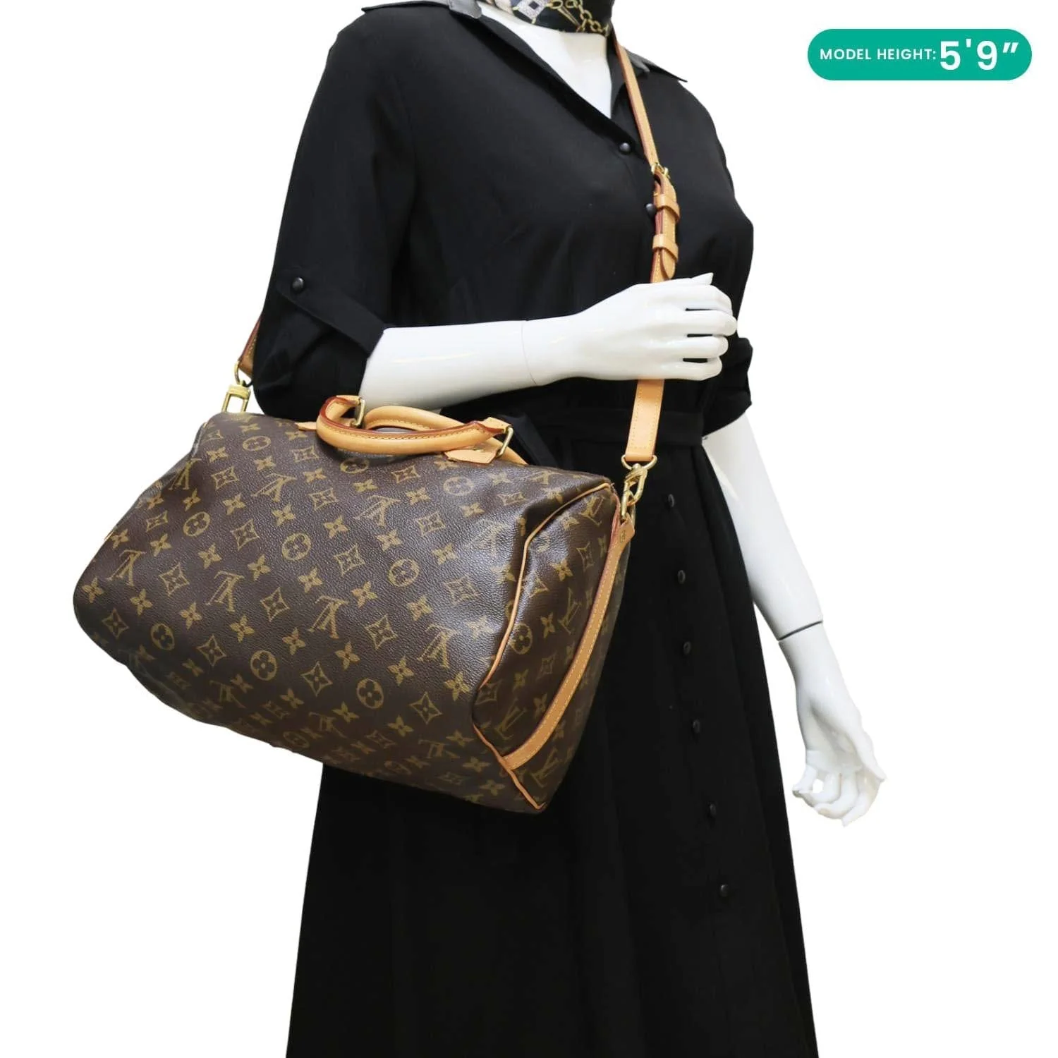 LOUIS VUITTON Speedy 30 Monogram Canvas Shoulder Bag Brown - Image 2
