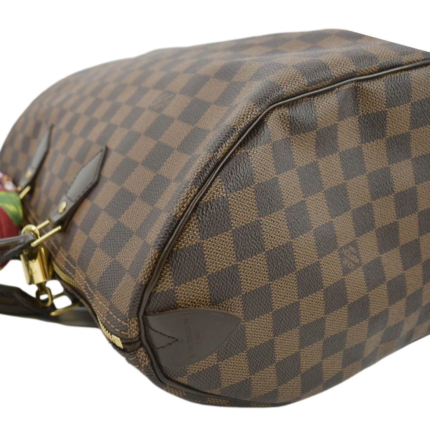 LOUIS VUITTON Speedy 30 Damier Ebene Satchel Bag Brown - Image 7