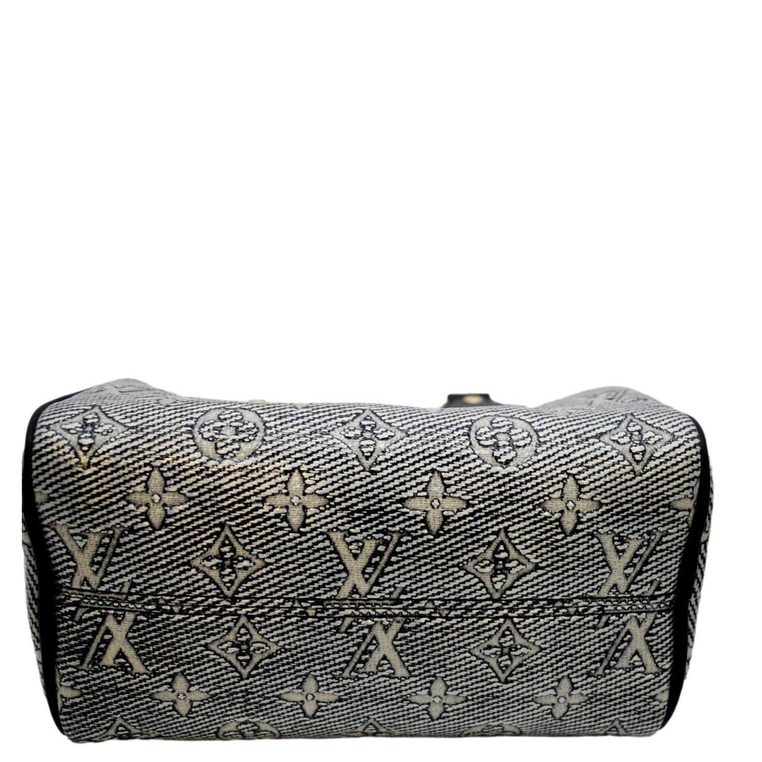 LOUIS VUITTON Speedy 20 Bandouliere Monogram Jacquard Canvas Satchel Bag Blue - Image 10